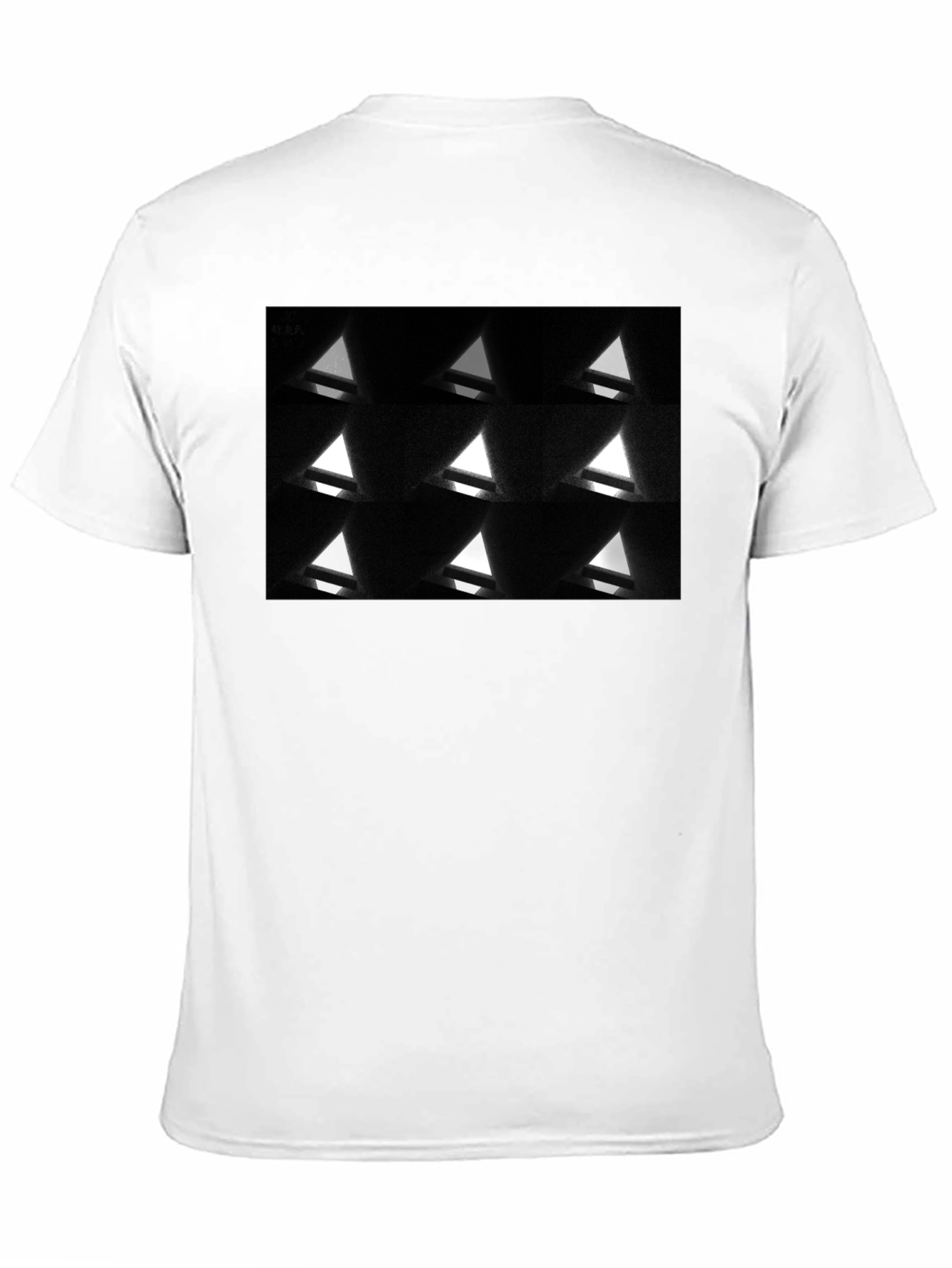 Geometric Triangle Pattern Black T-Shirt