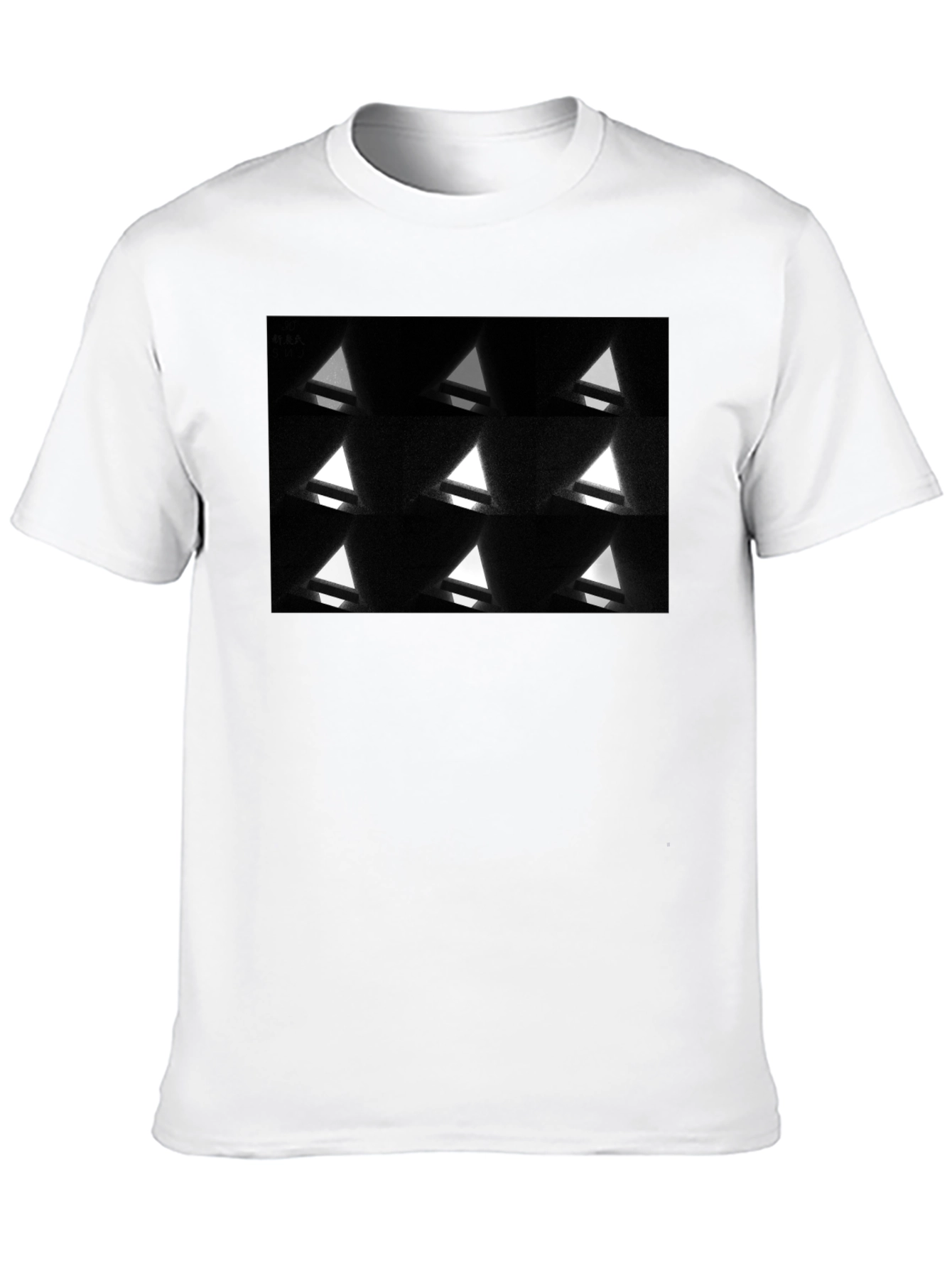Geometric Triangle Pattern Black T-Shirt