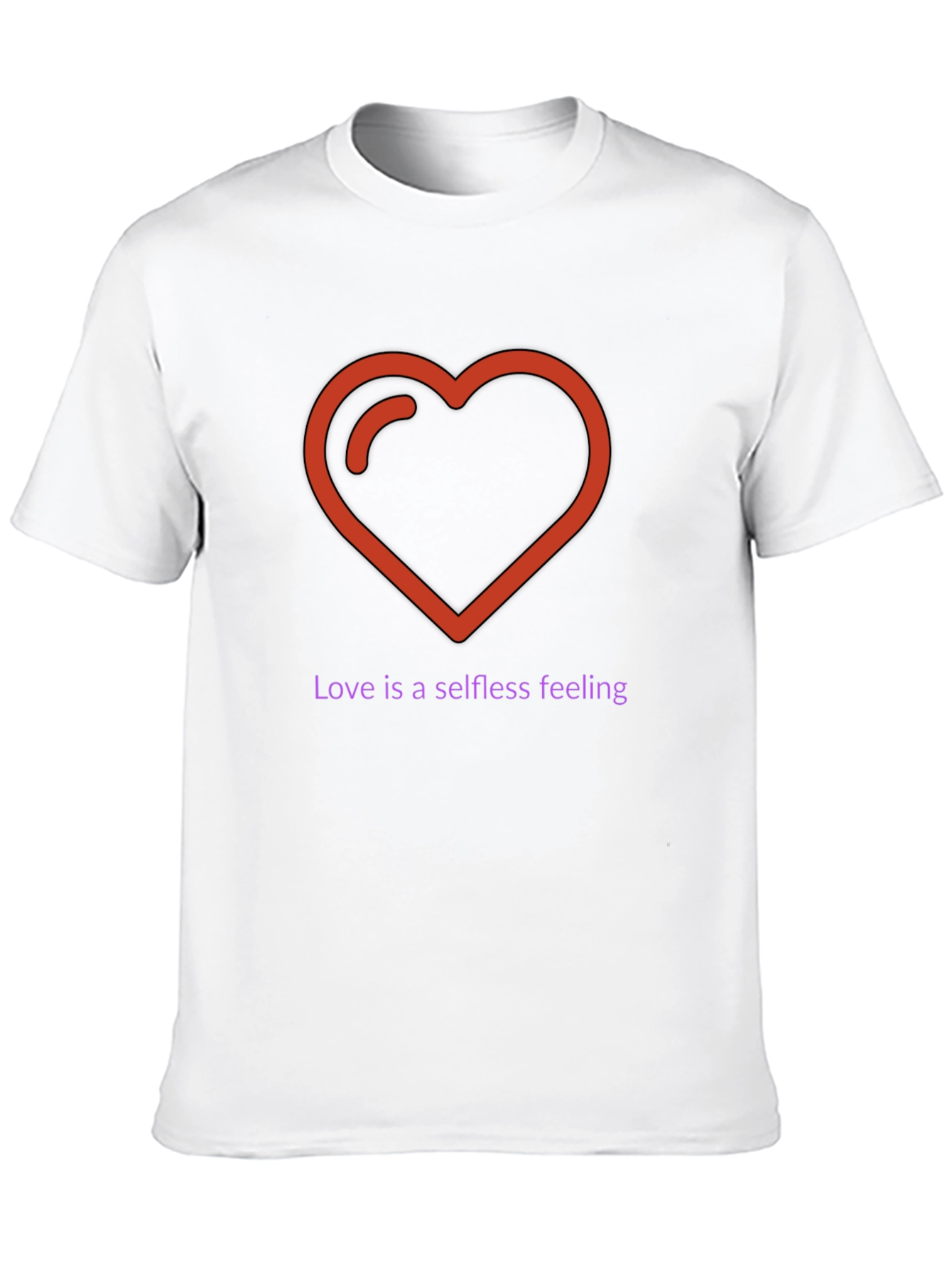 Love is Selfless Black T-Shirt with Heart Design
