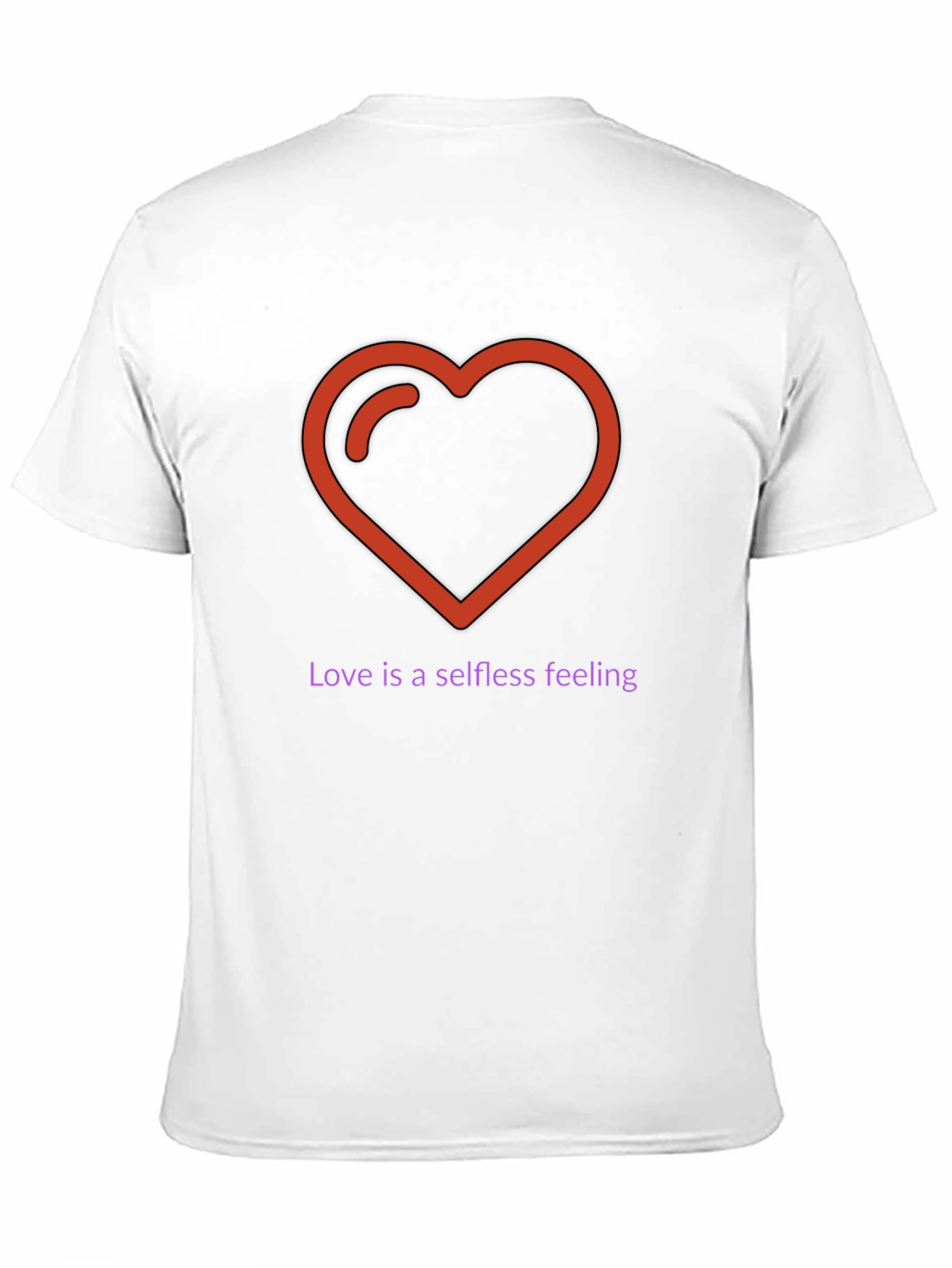 Love is Selfless Black T-Shirt with Heart Design