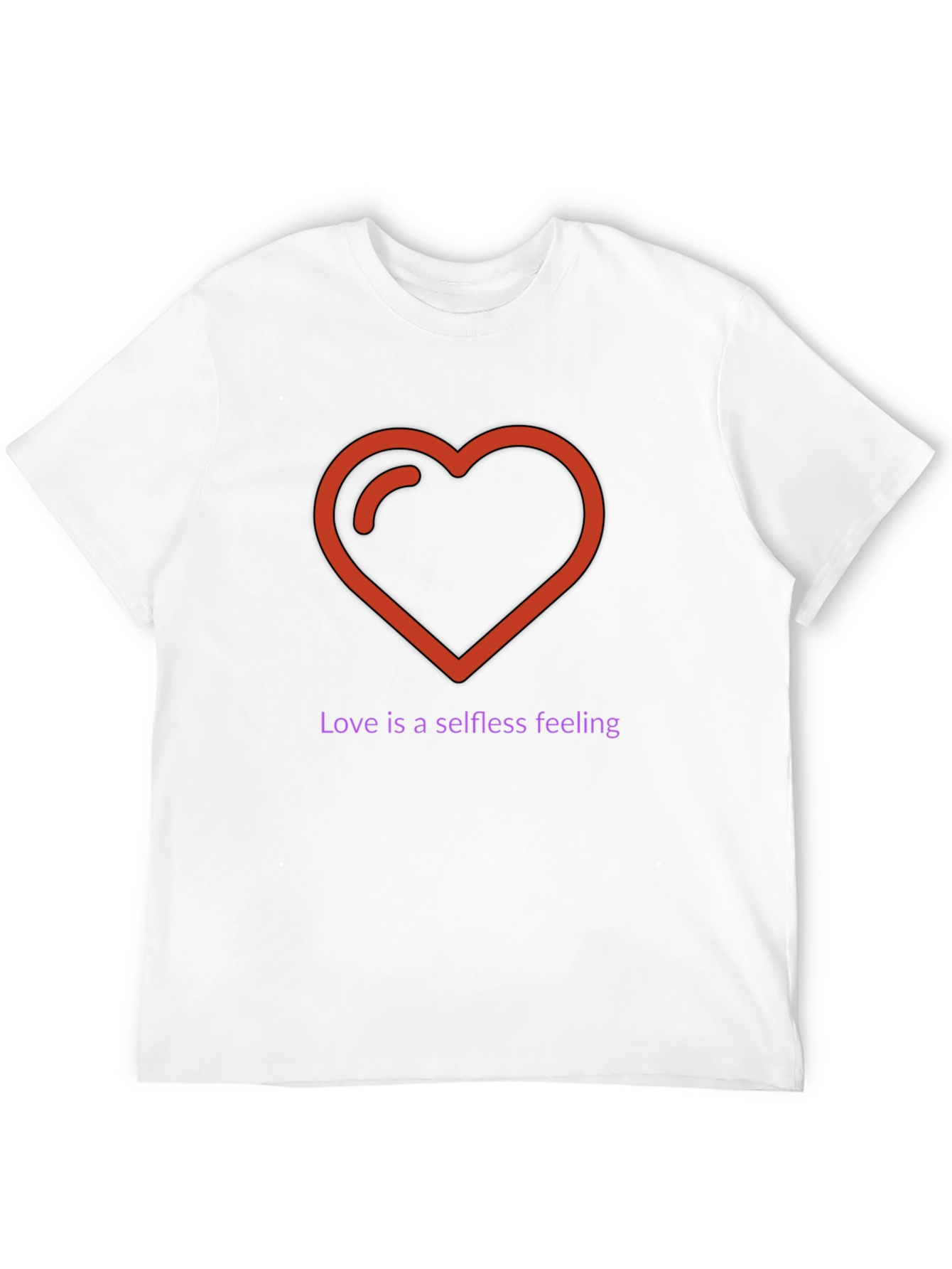 Love is Selfless Black T-Shirt with Heart Design