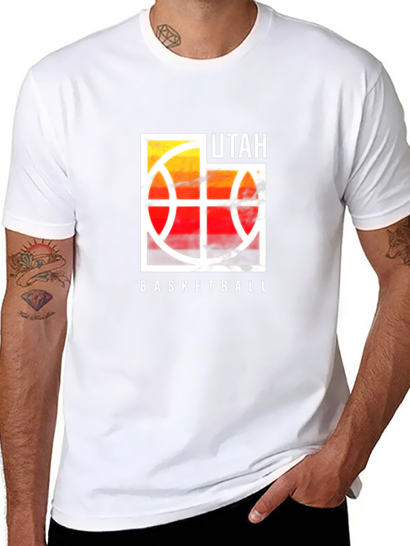Utah Basketball Graphic T-Shirt - Black Cotton Tee