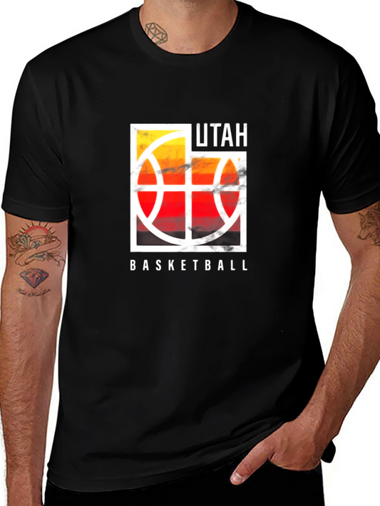 Utah Basketball Graphic T-Shirt - Black Cotton Tee