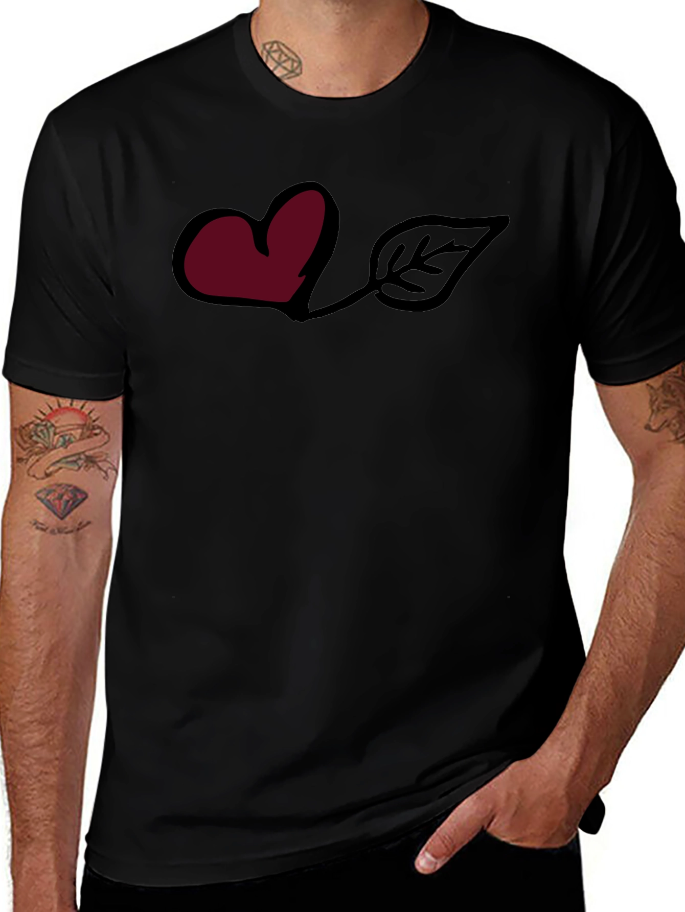 Heart & Leaf Graphic Tee - Stylish Comfort