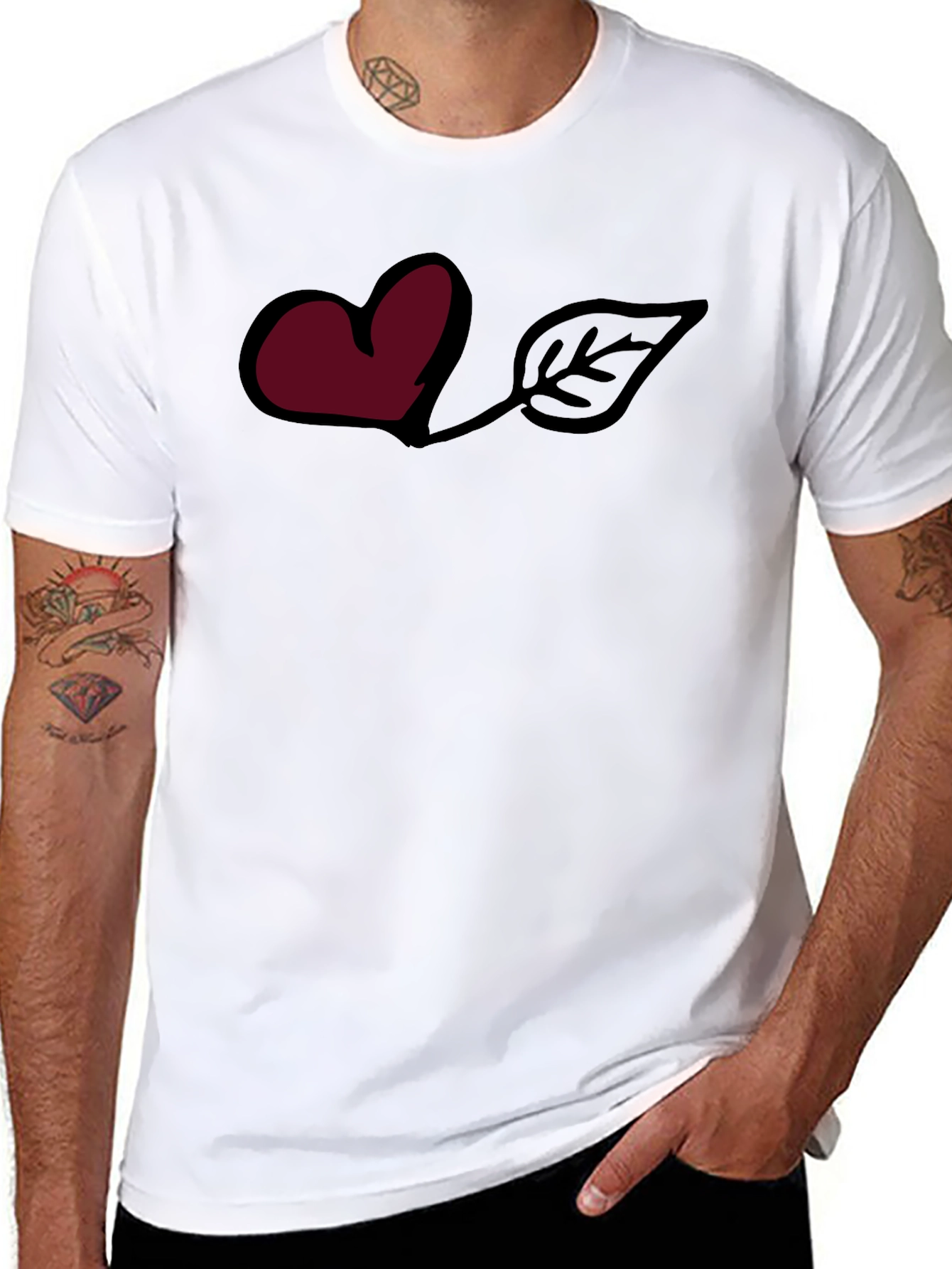 Heart & Leaf Graphic Tee - Stylish Comfort