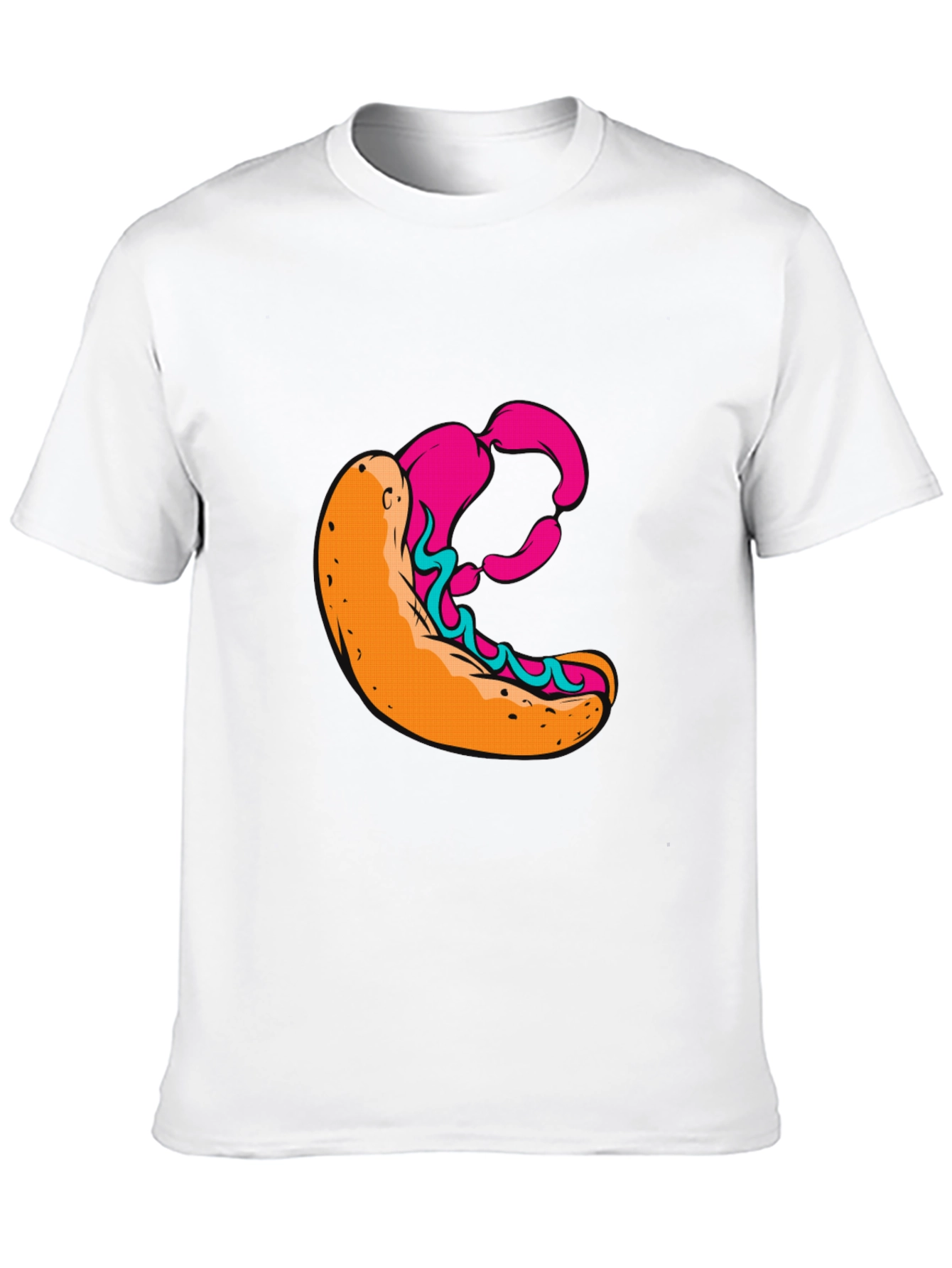Hot Dog Graphic Black T-Shirt - Unique Design!