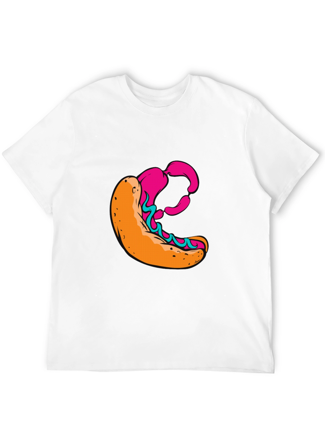 Hot Dog Graphic Black T-Shirt - Unique Design!