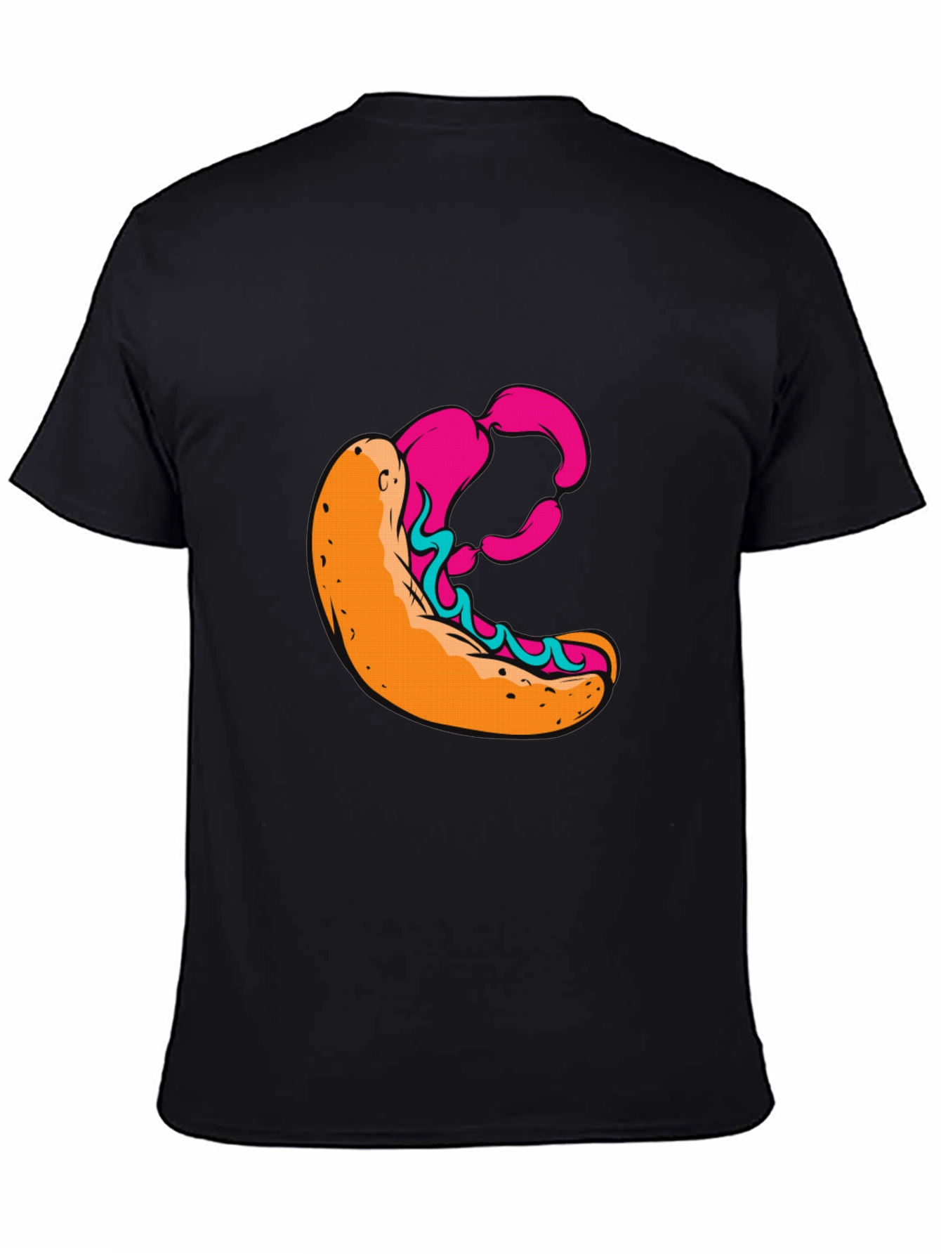 Hot Dog Graphic Black T-Shirt - Unique Design!