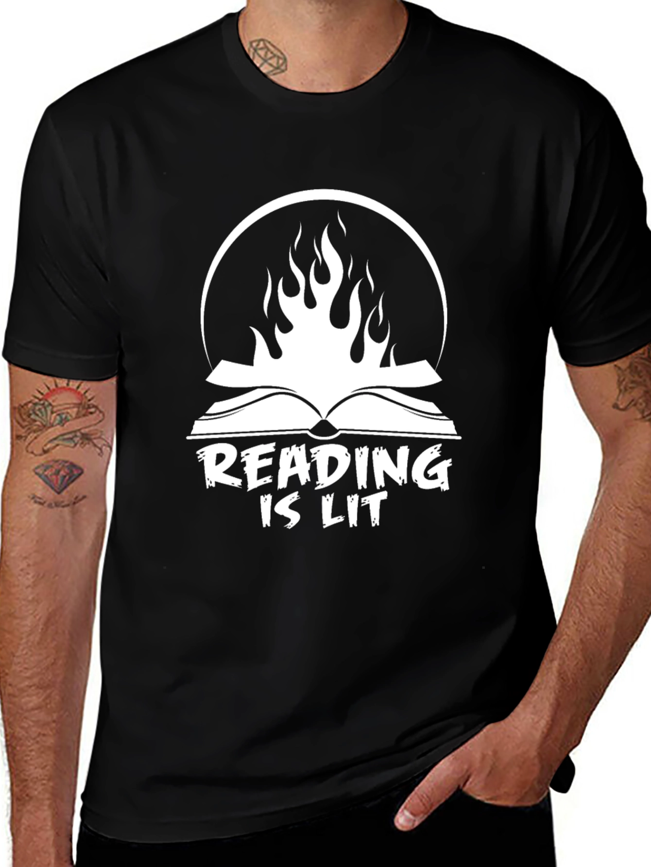 Reading is Lit Graphic Tee - Book Lover Shirt