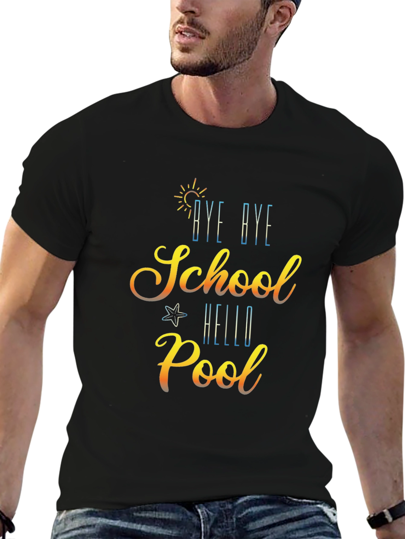 Bye Bye School Hello Pool Graphic T-Shirt