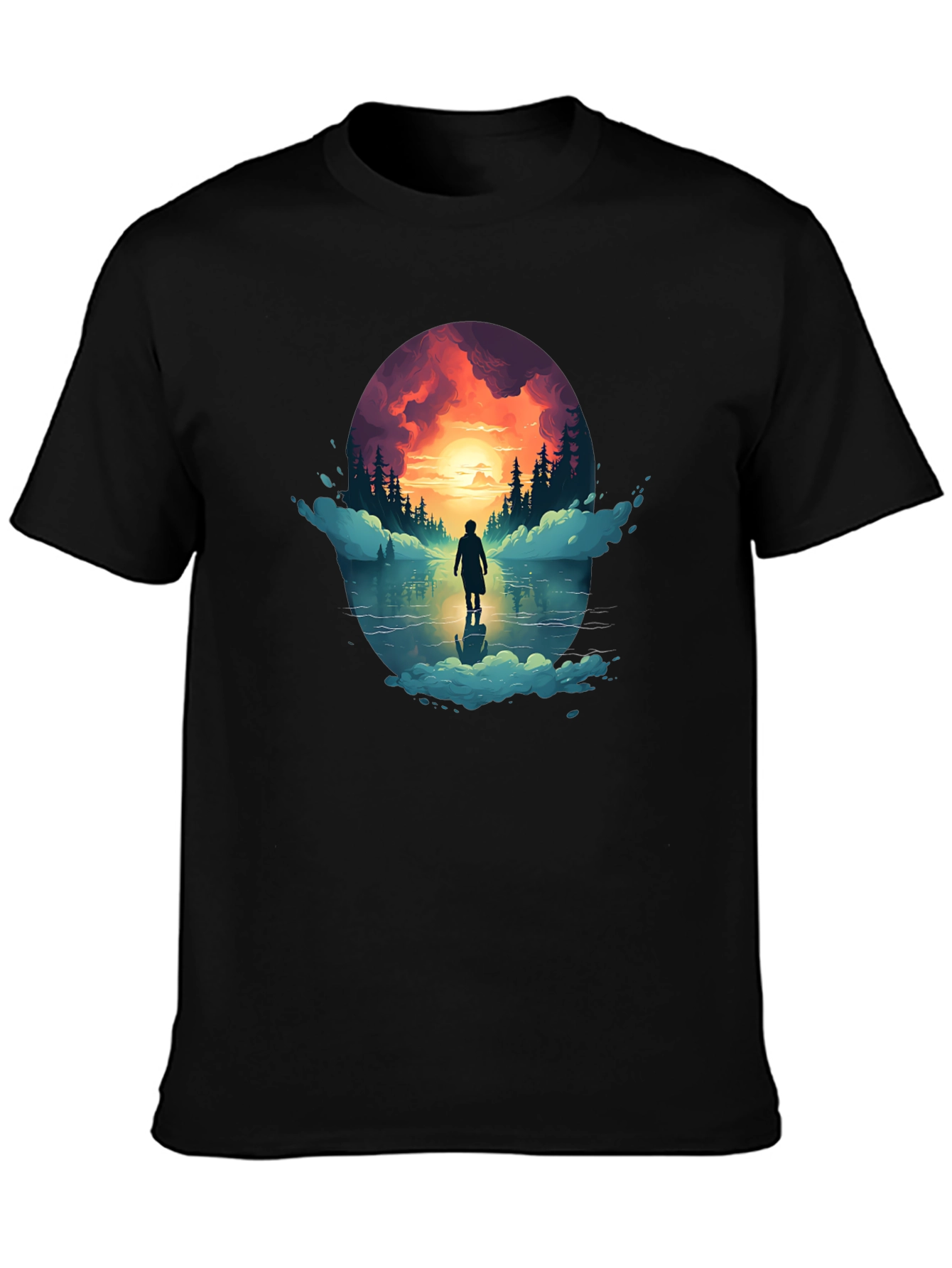 Sunset Lake Graphic Tee - Stylish Comfort