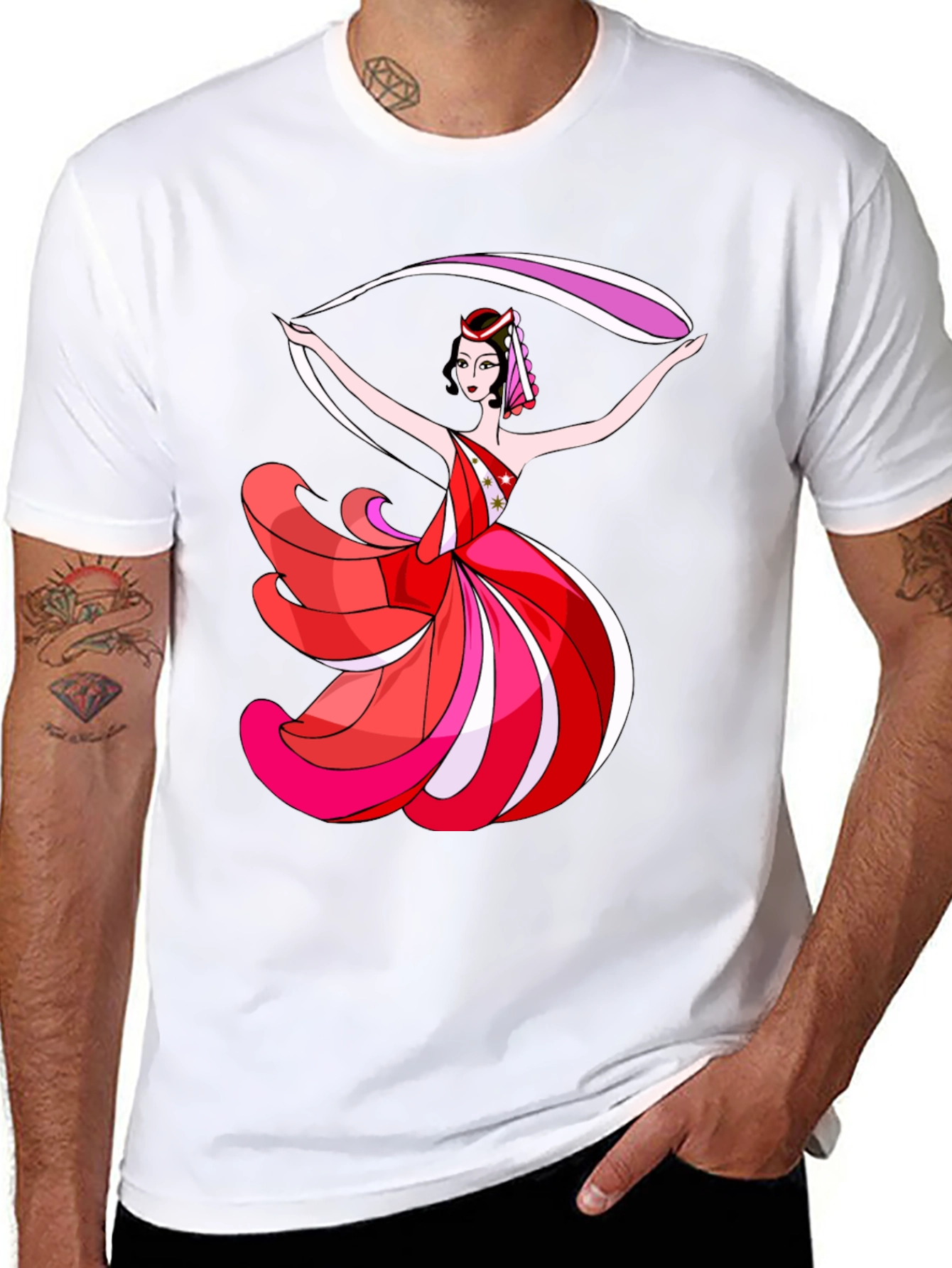 Dancing Lady Graphic T-Shirt - Black