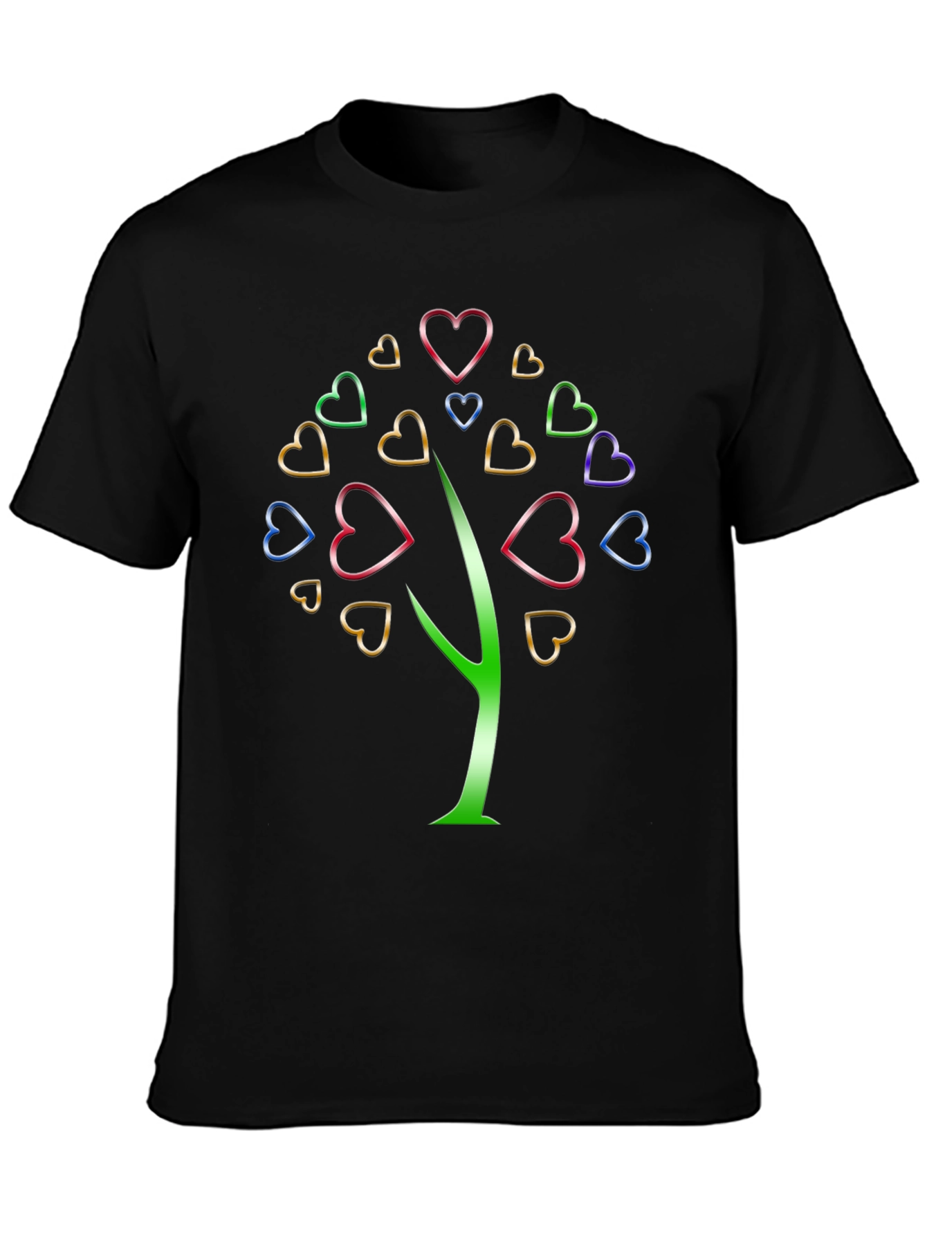 Heart Tree Graphic Tee - Stylish Unisex Black T-Shirt