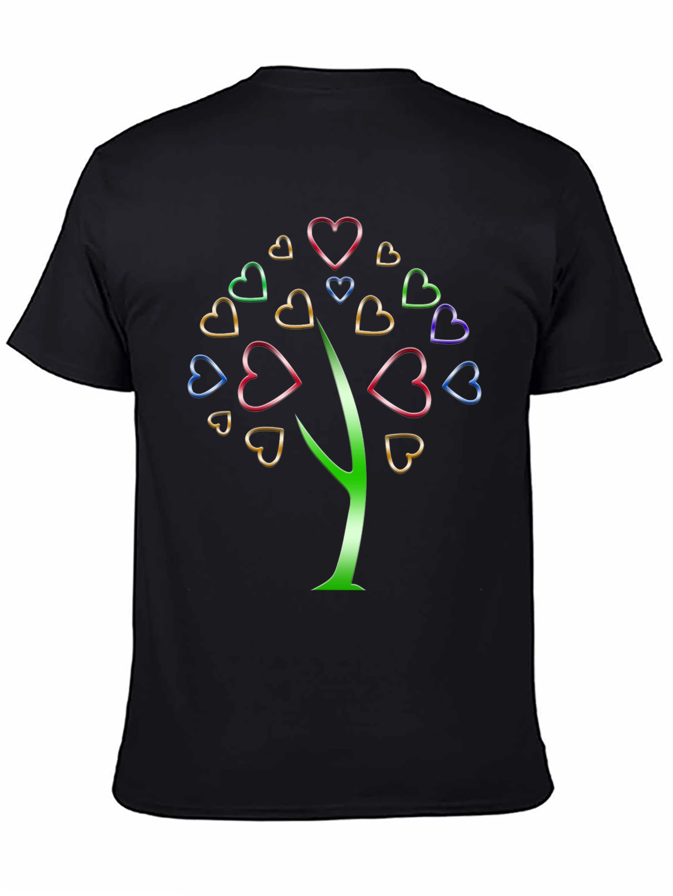 Heart Tree Graphic Tee - Stylish Unisex Black T-Shirt