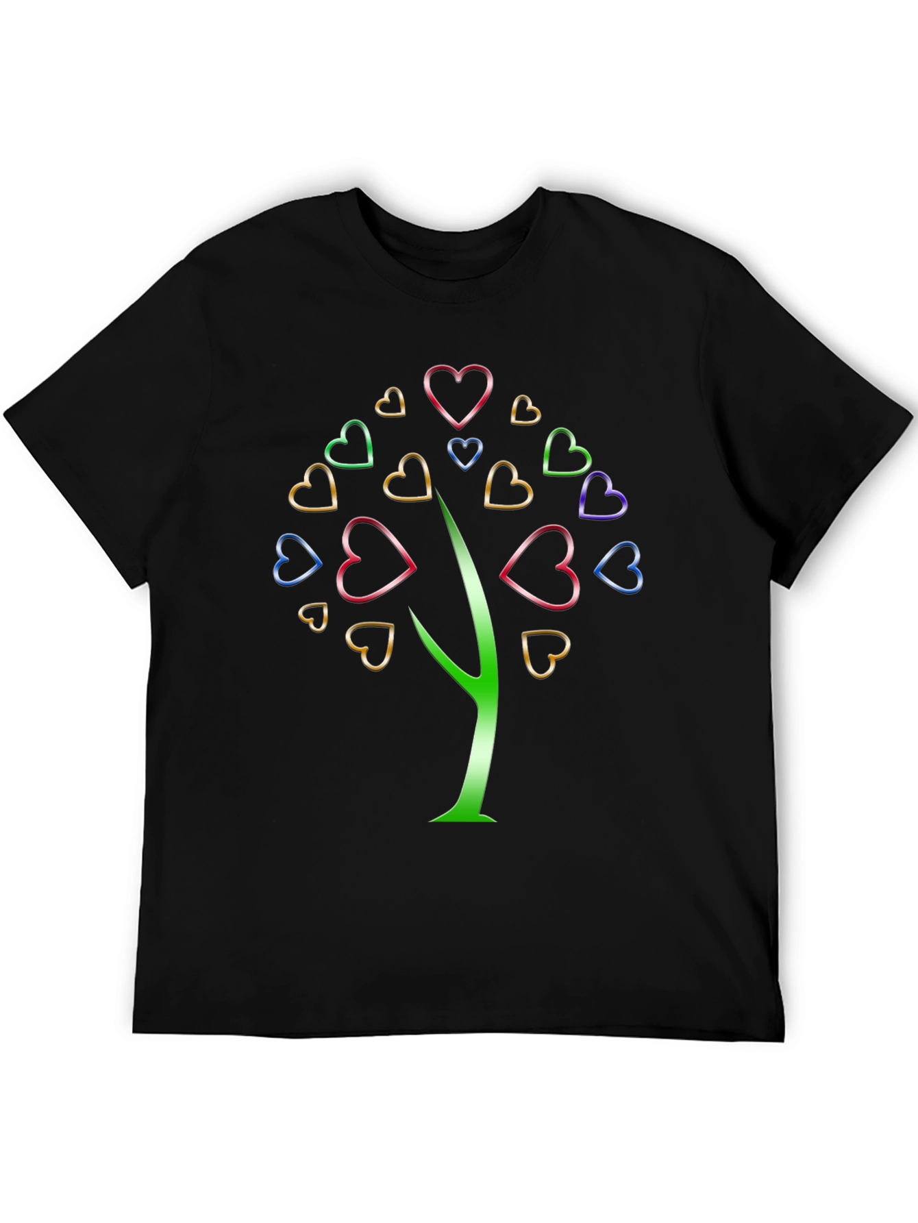 Heart Tree Graphic Tee - Stylish Unisex Black T-Shirt