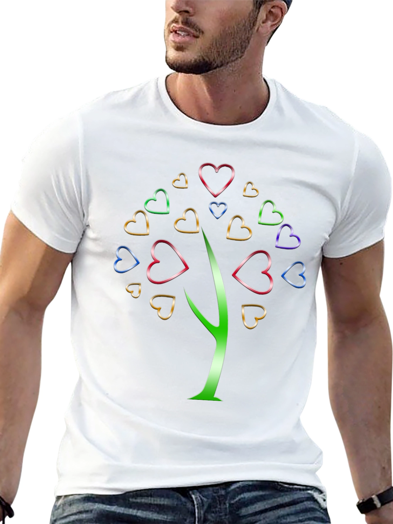 Heart Tree Graphic Tee - Stylish Unisex Black T-Shirt