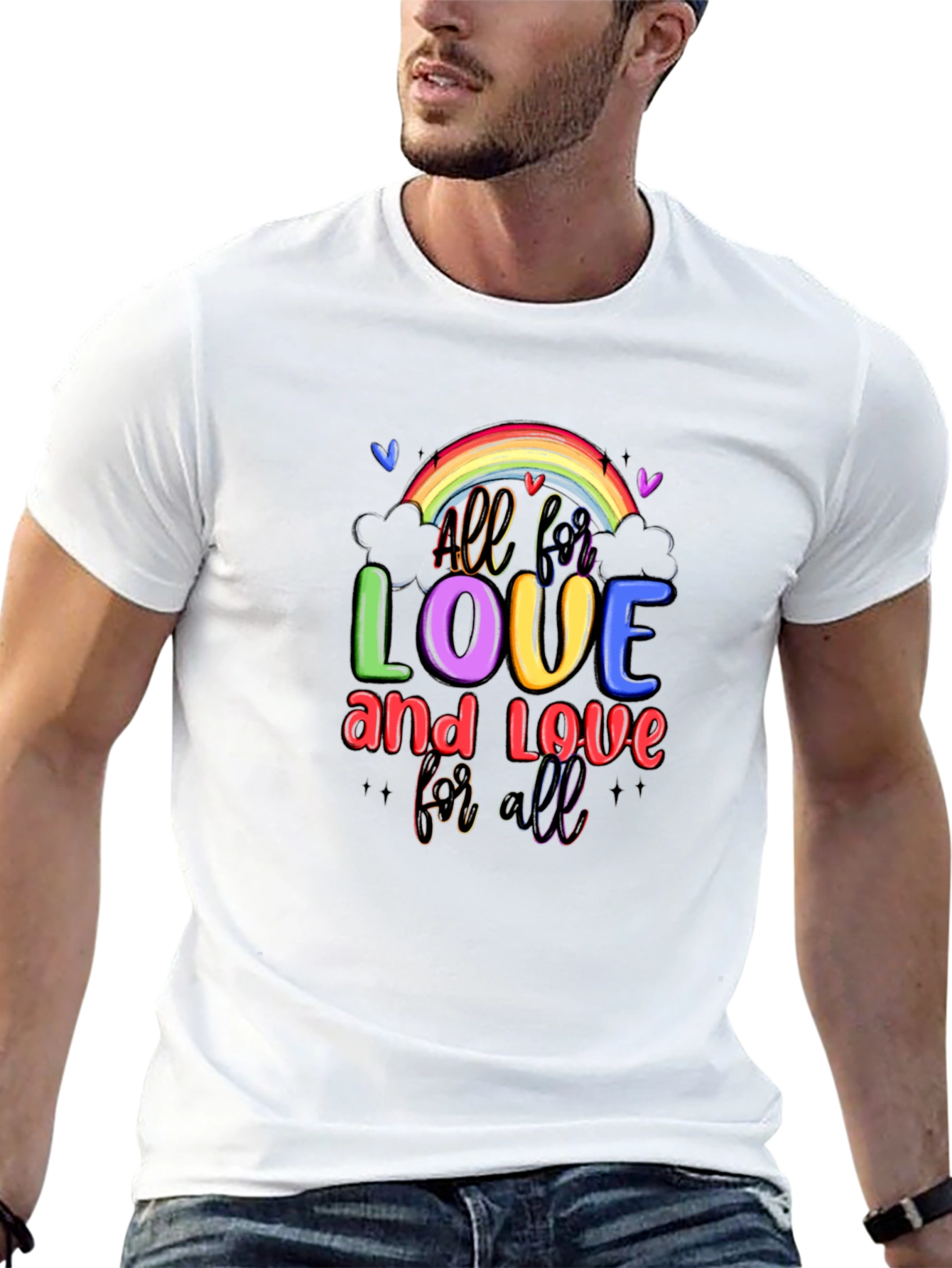 All for Love Rainbow Graphic Tee