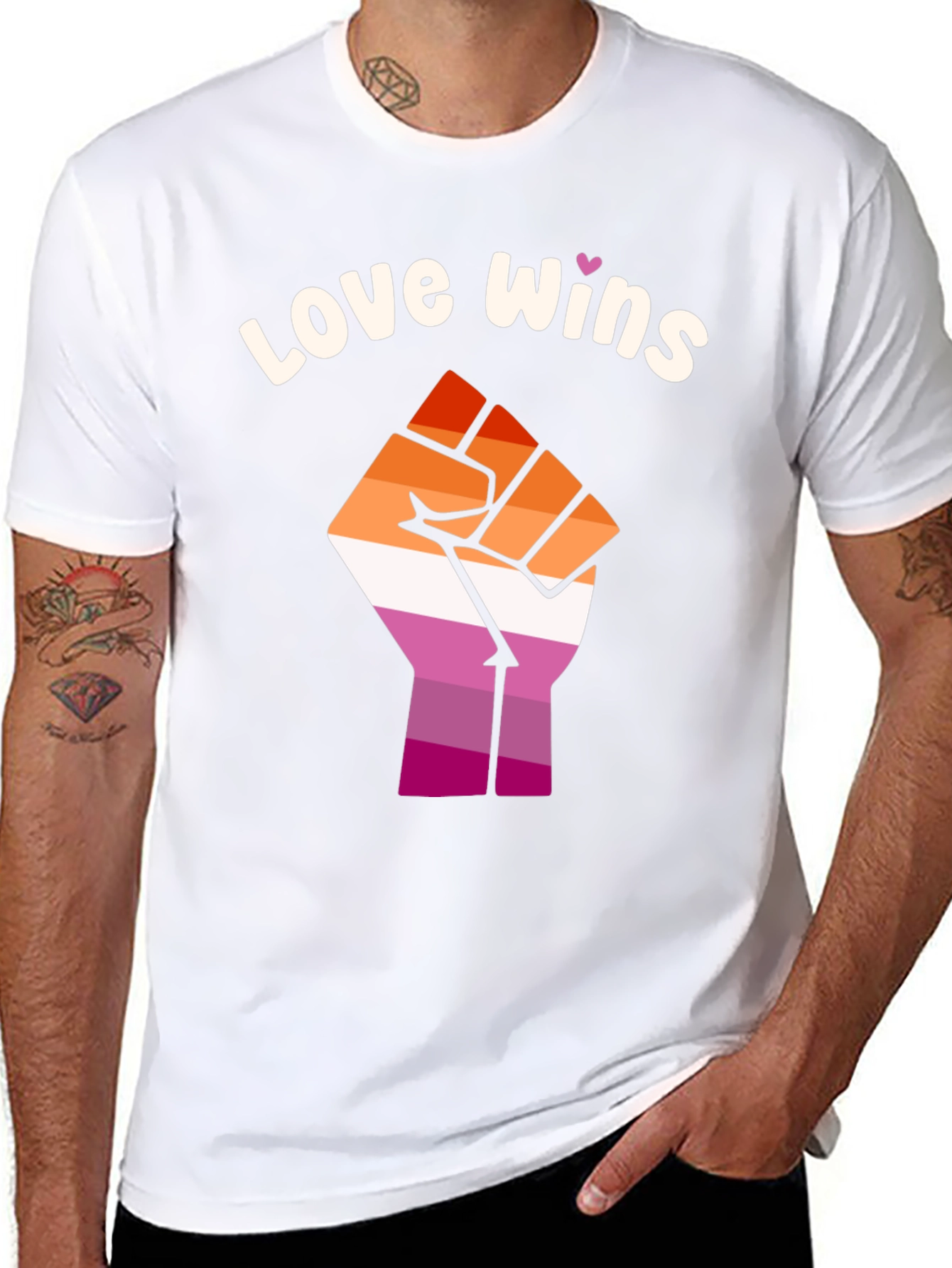 Love Wins Lesbian Pride Fist T-Shirt