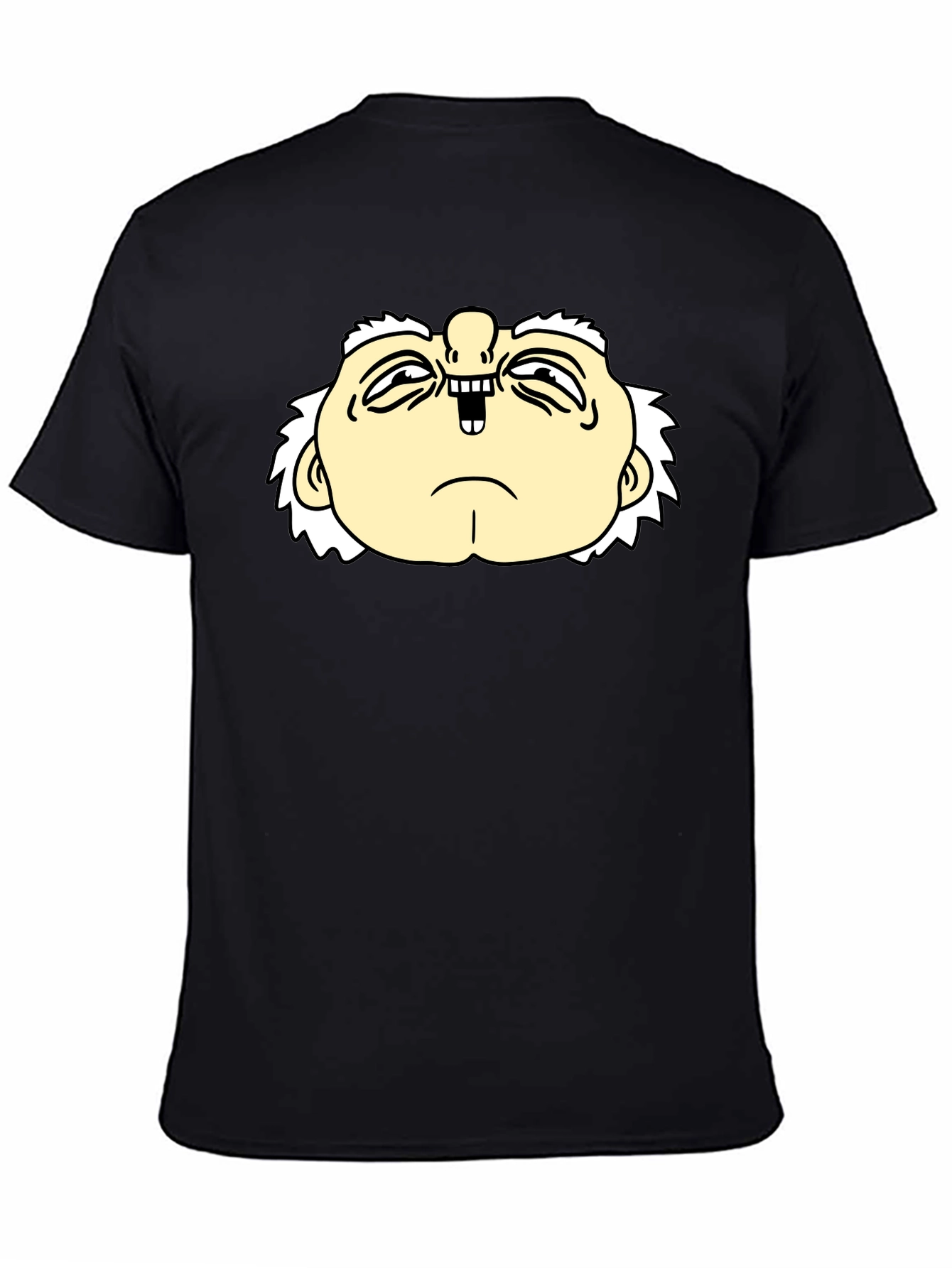 Funny Cartoon Face Black T-Shirt