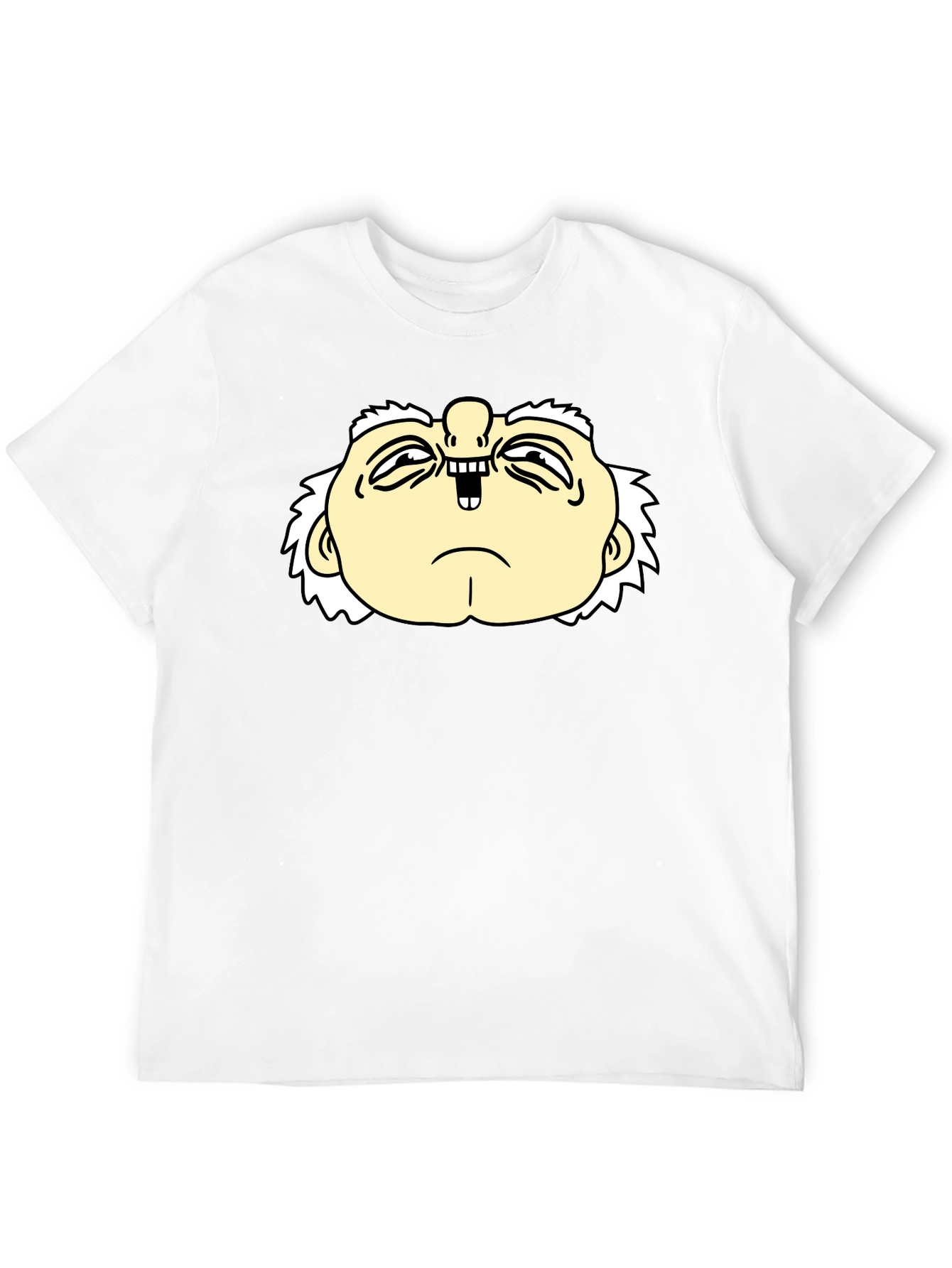 Funny Cartoon Face Black T-Shirt
