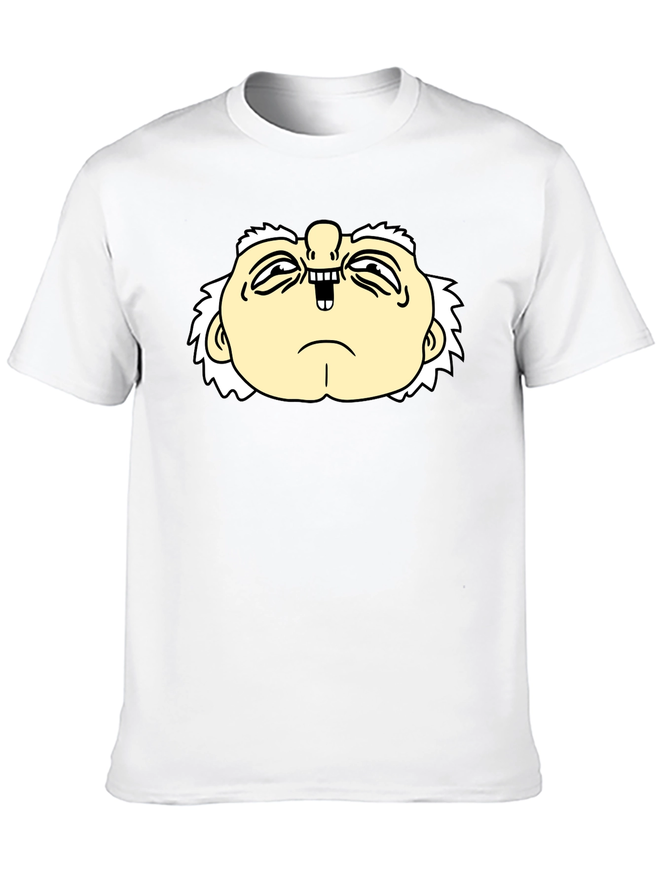 Funny Cartoon Face Black T-Shirt