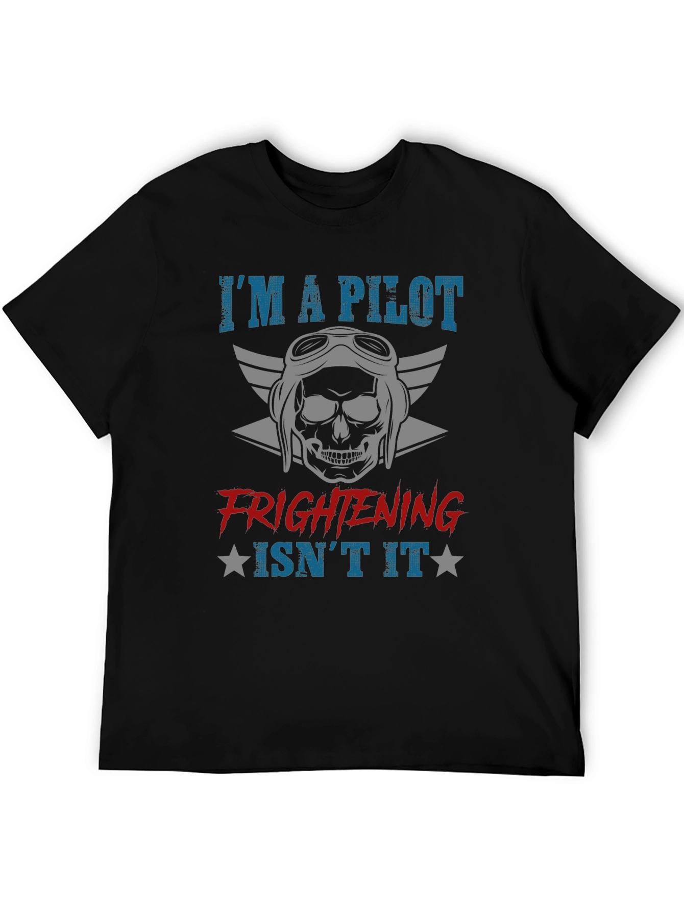 Pilot Skull Graphic T-Shirt - Frightening Isnt It?