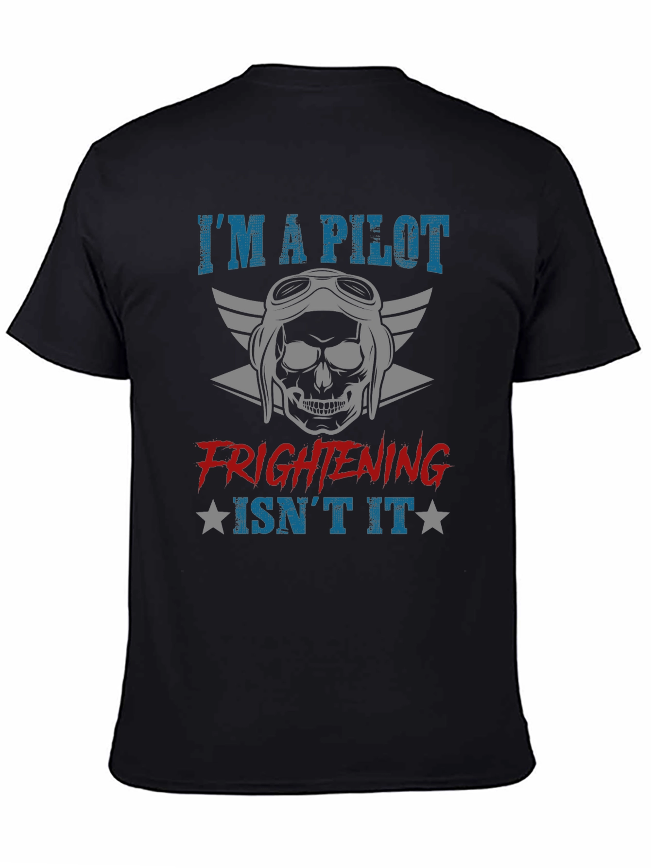 Pilot Skull Graphic T-Shirt - Frightening Isnt It?