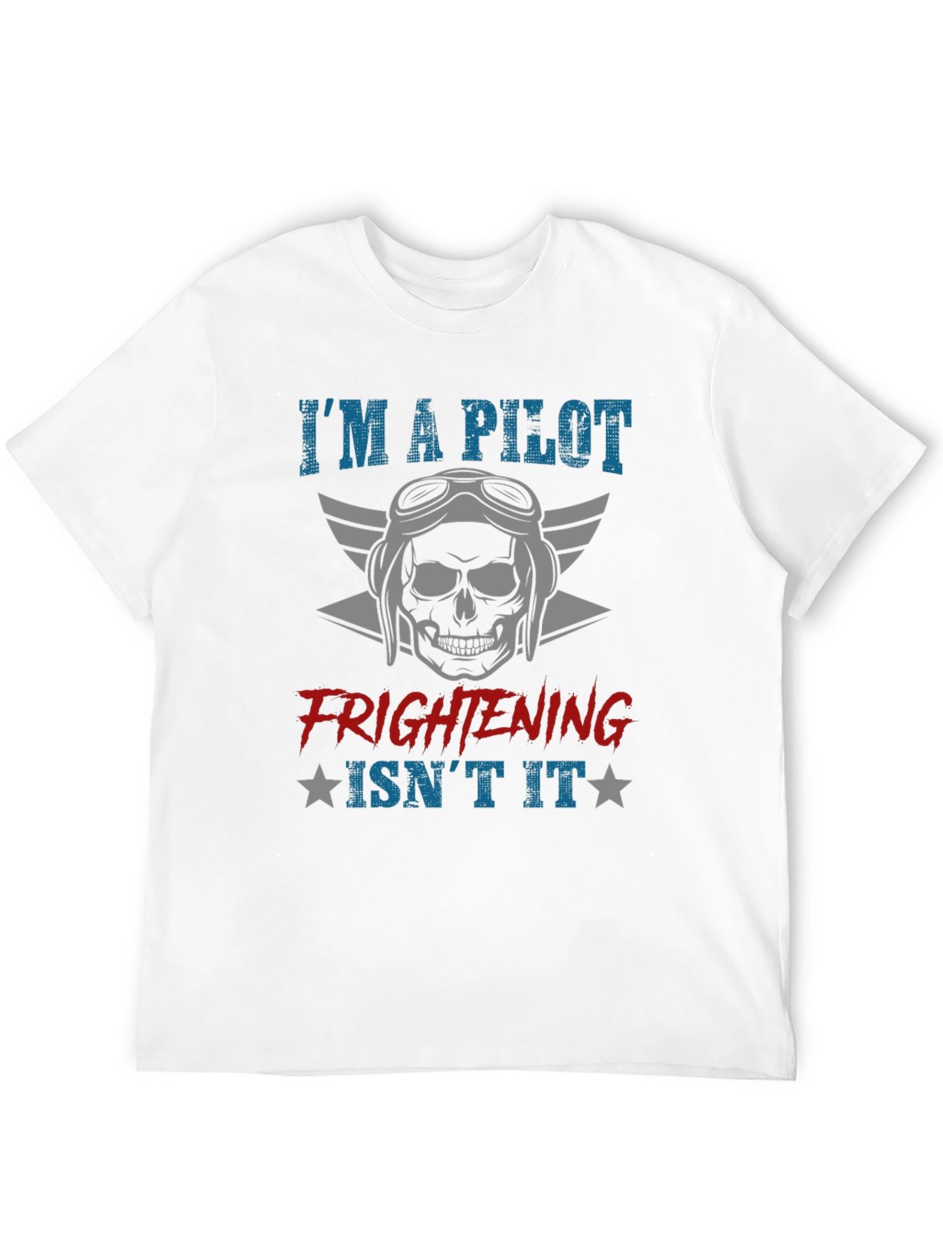 Pilot Skull Graphic T-Shirt - Frightening Isnt It?
