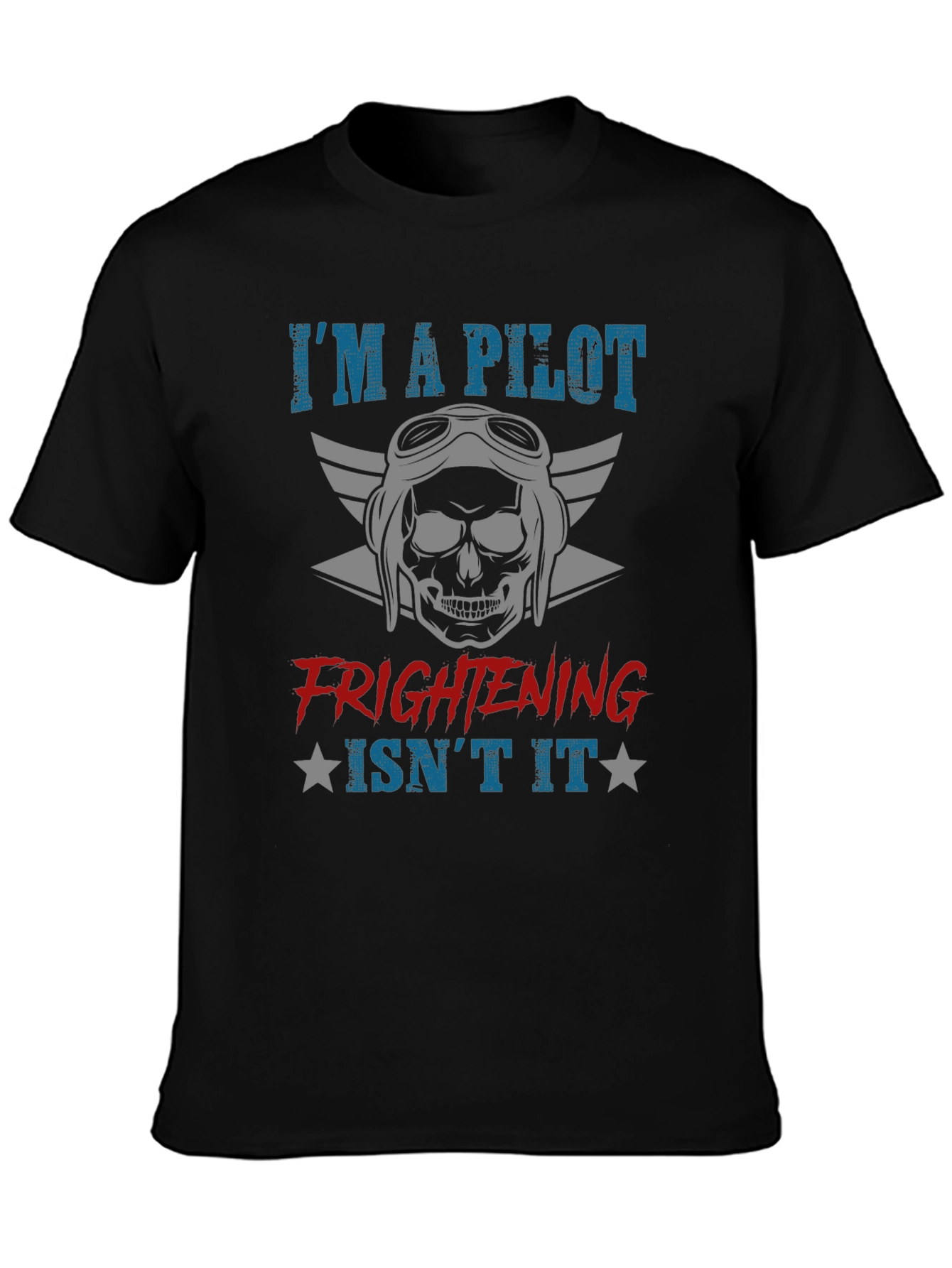 Pilot Skull Graphic T-Shirt - Frightening Isnt It?