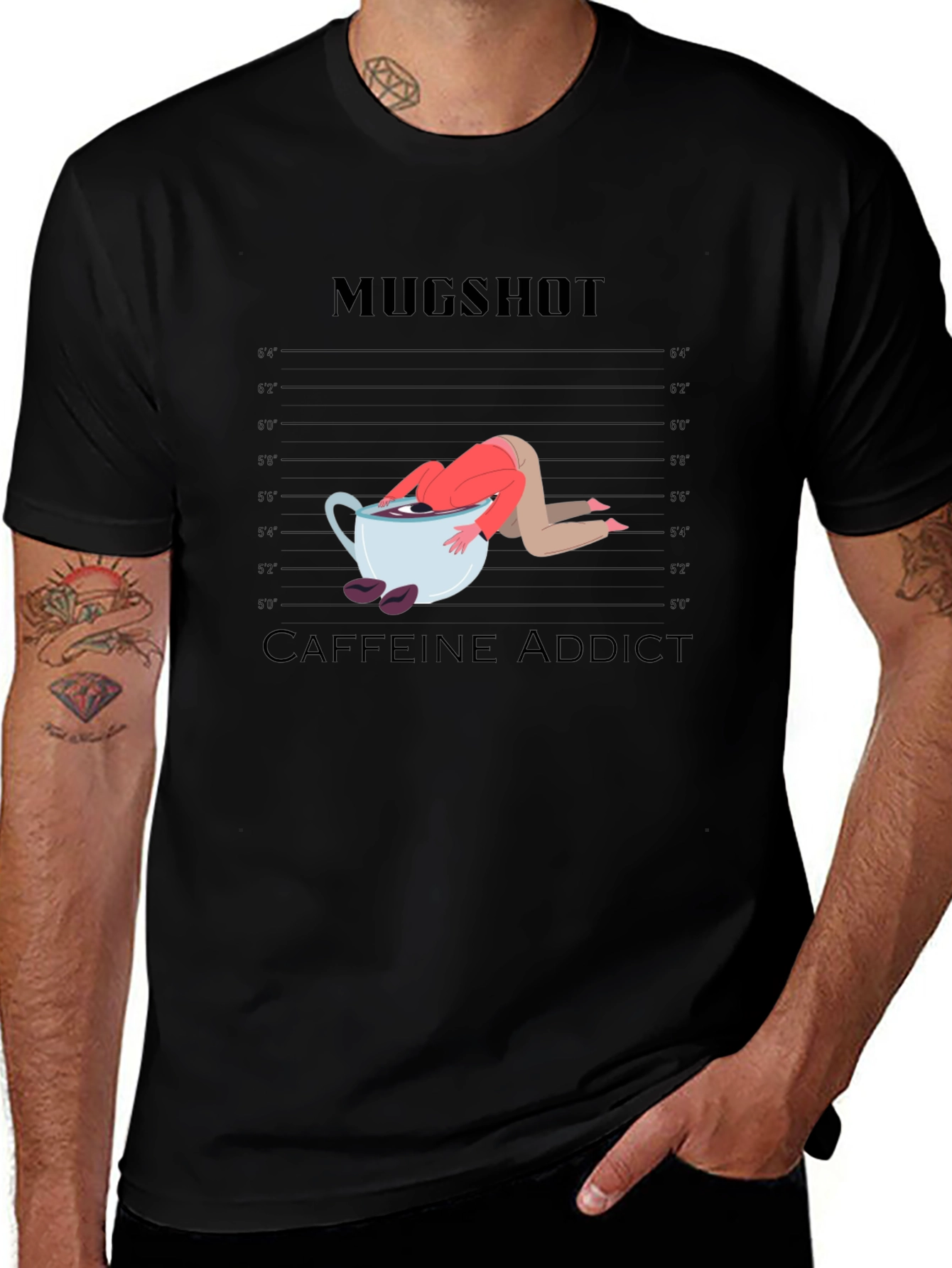 Mugshot Caffeine Addict Graphic T-Shirt