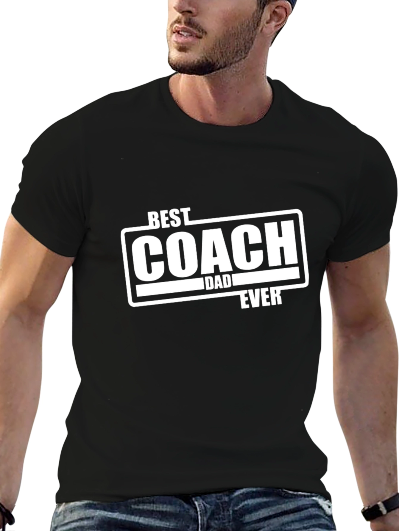 Best Coach Dad Ever T-Shirt - Black