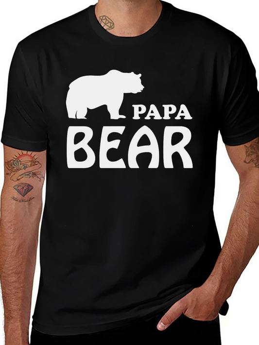 Papa Bear T-Shirt - Mens Black Crew Neck Tee