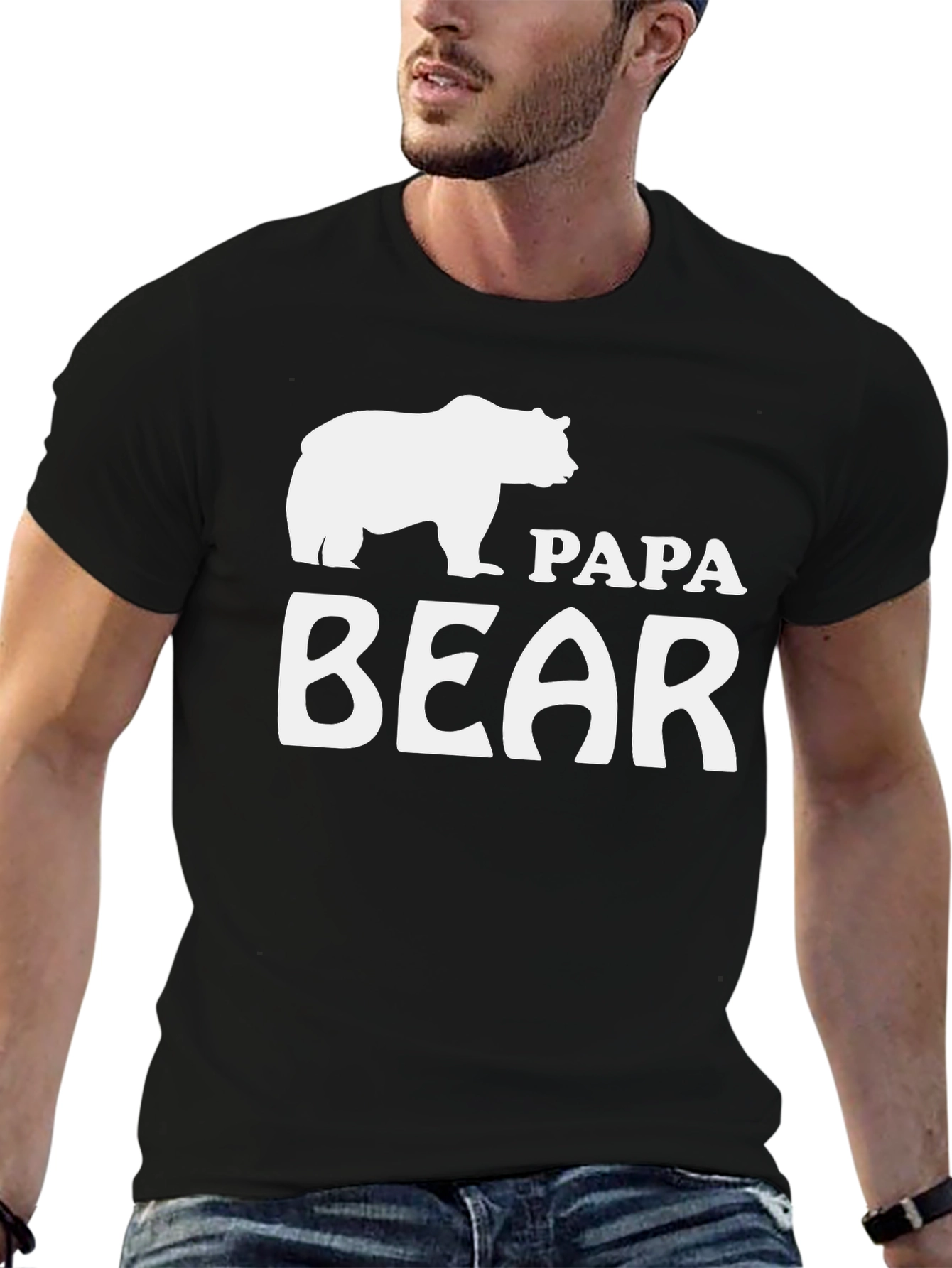 Papa Bear T-Shirt - Mens Black Crew Neck Tee