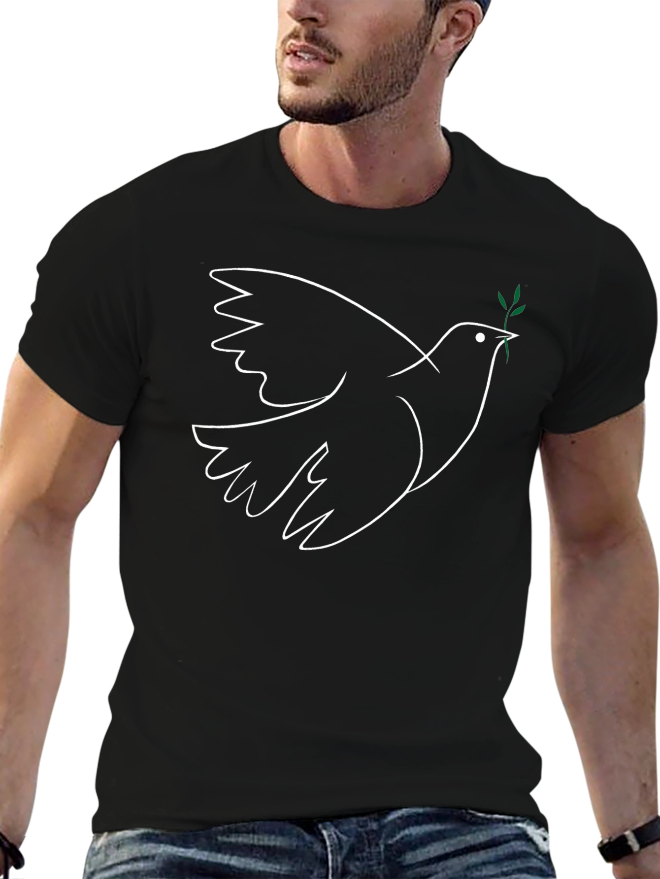 Dove Peace T-Shirt - Minimalist Bird Design