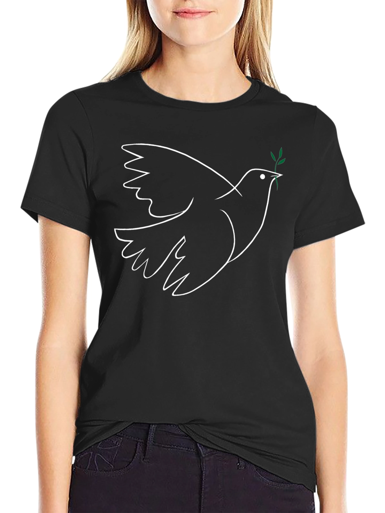 Dove Peace T-Shirt - Minimalist Bird Design