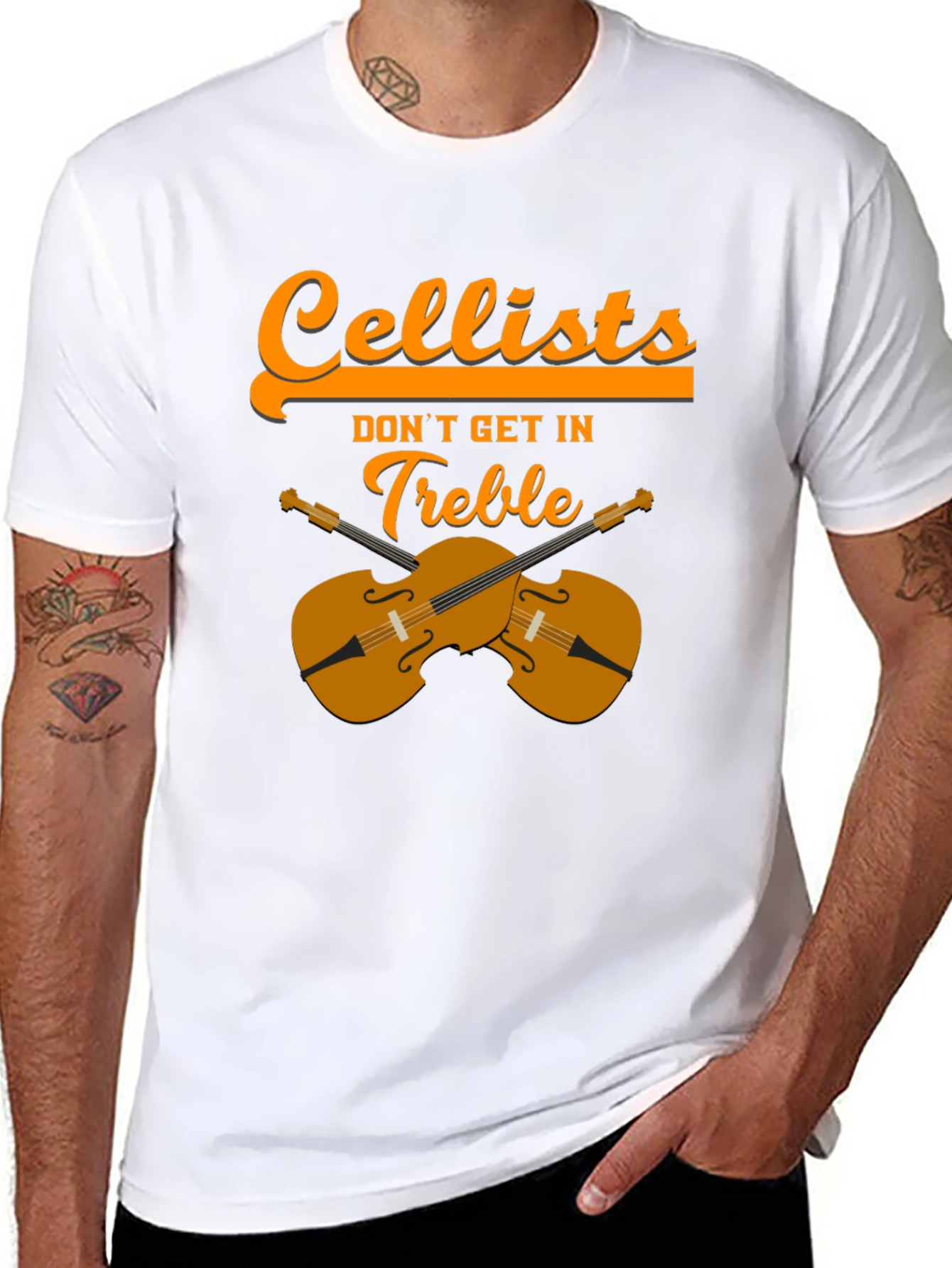 Cellists Dont Get In Treble Black T-Shirt