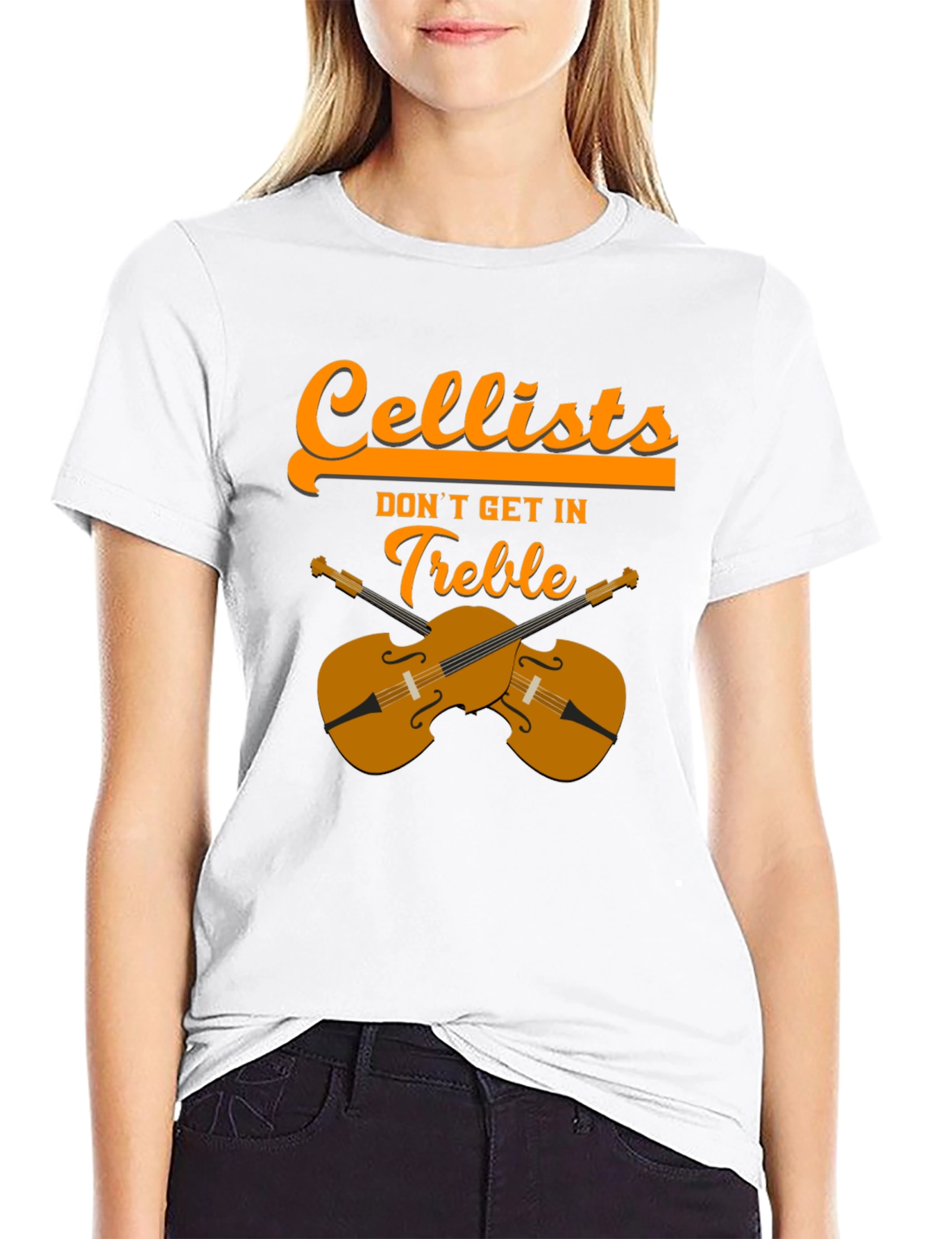 Cellists Dont Get In Treble Black T-Shirt