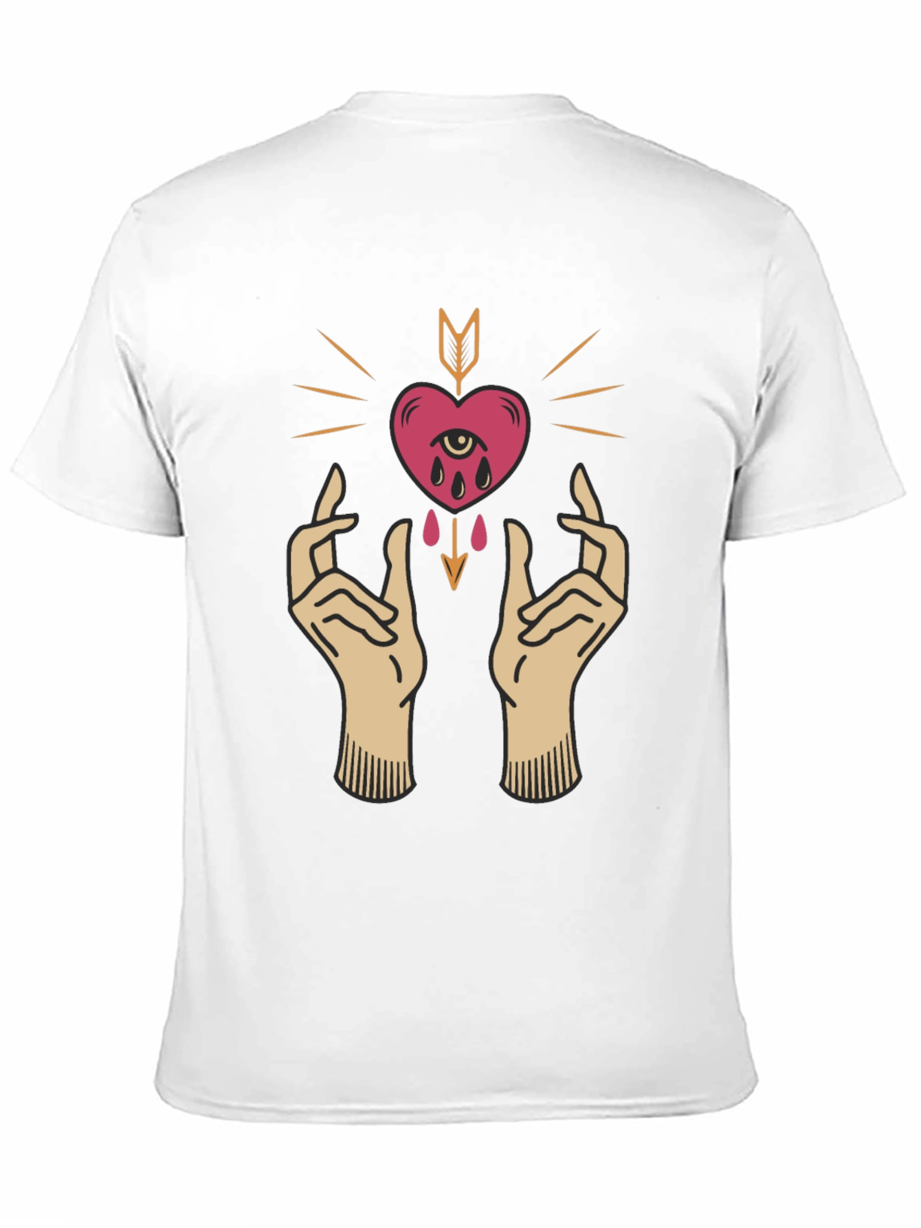 Heart & Hands Graphic Tee - Unique Artistic Design