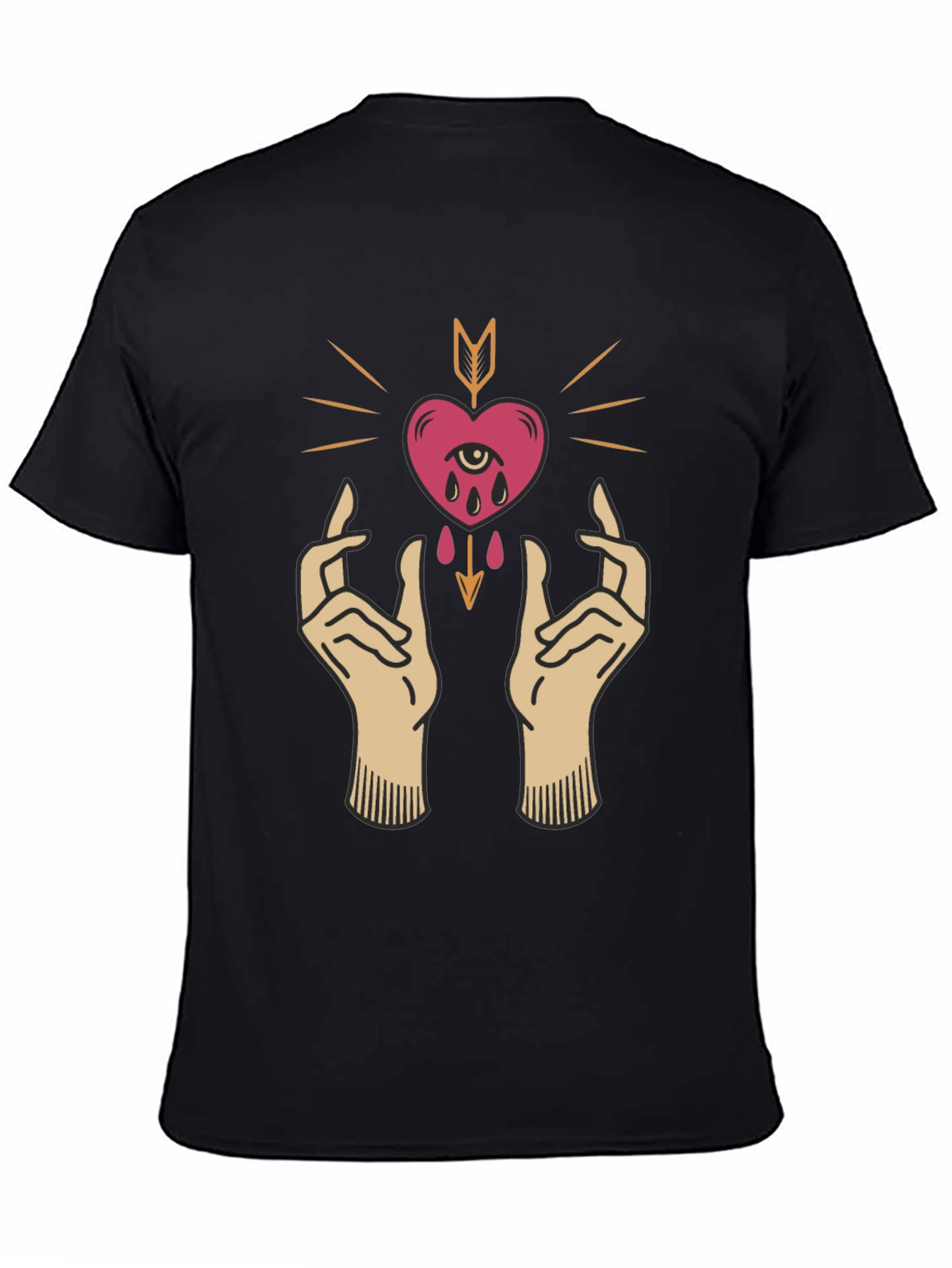 Heart & Hands Graphic Tee - Unique Artistic Design