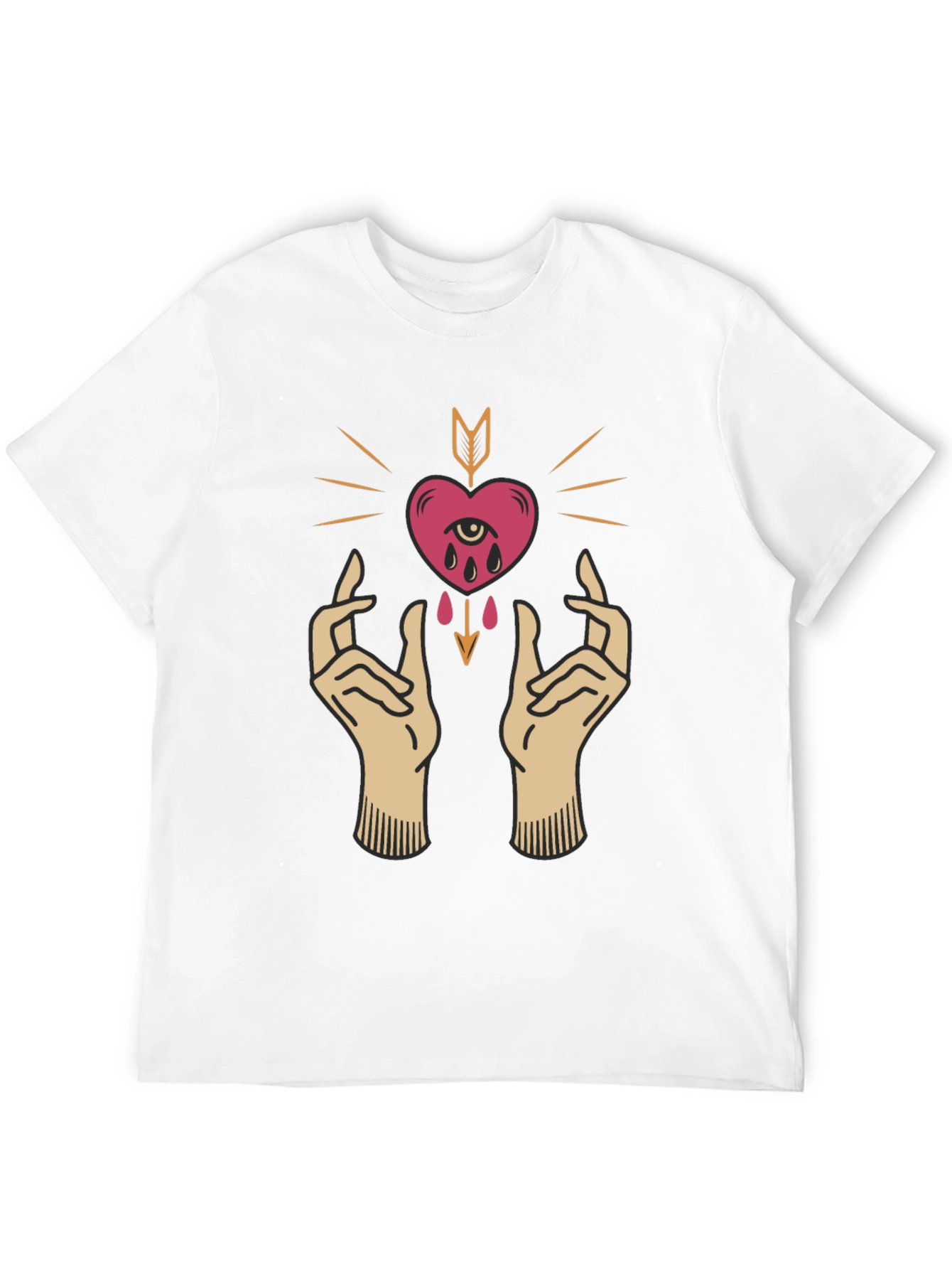 Heart & Hands Graphic Tee - Unique Artistic Design