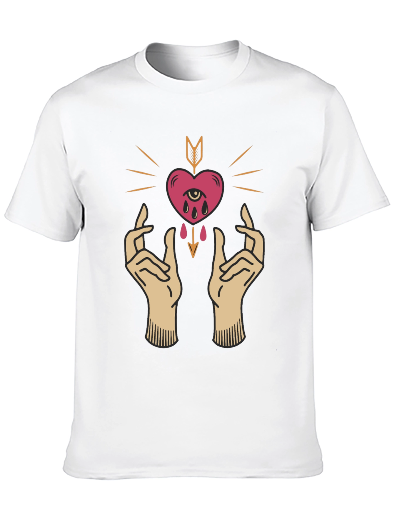 Heart & Hands Graphic Tee - Unique Artistic Design