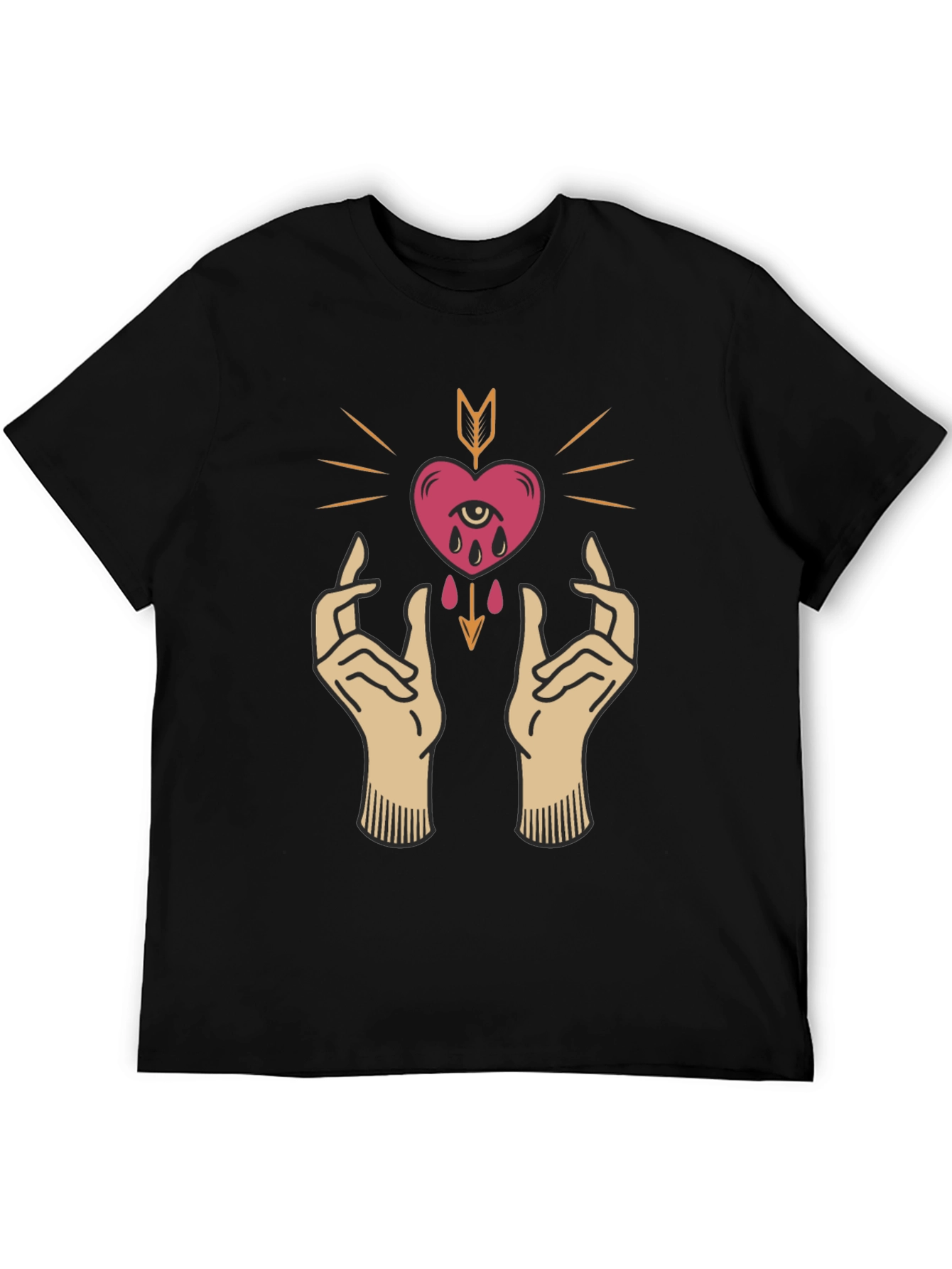 Heart & Hands Graphic Tee - Unique Artistic Design