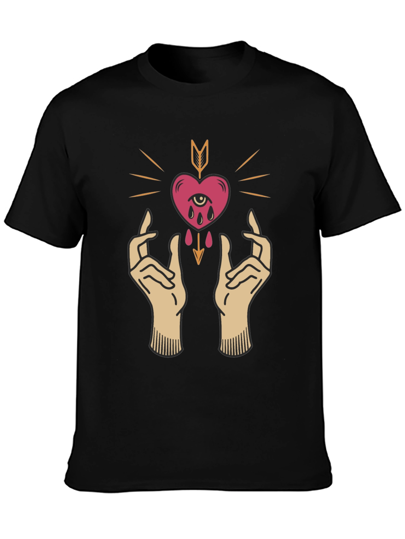 Heart & Hands Graphic Tee - Unique Artistic Design