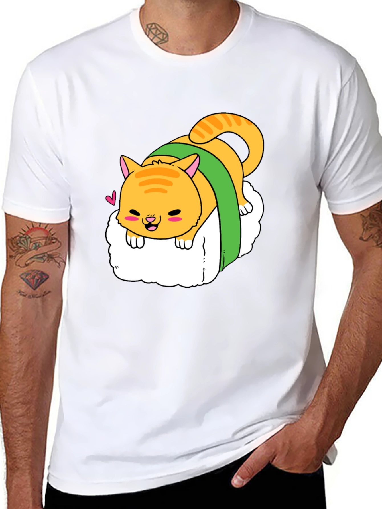 Sushi Cat T-Shirt - Funny Anime Tee