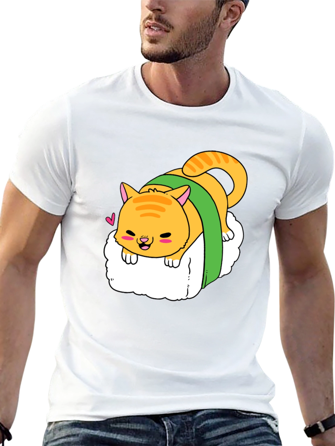 Sushi Cat T-Shirt - Funny Anime Tee