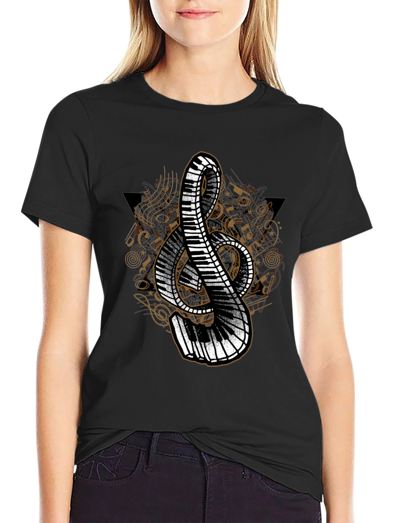 Musical Note Piano Keys Graphic Tee - Unique Design