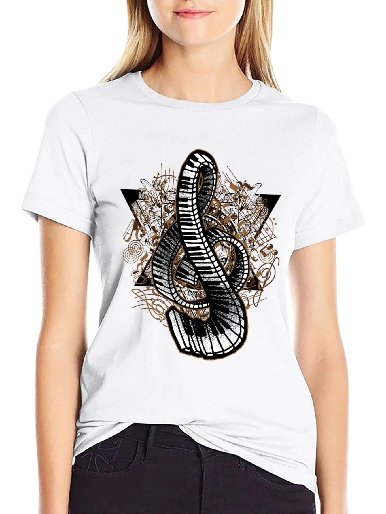 Musical Note Piano Keys Graphic Tee - Unique Design