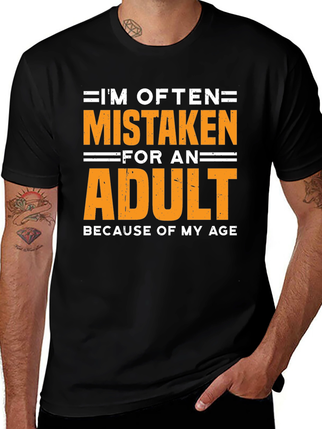Funny Mistaken For An Adult Graphic T-Shirt