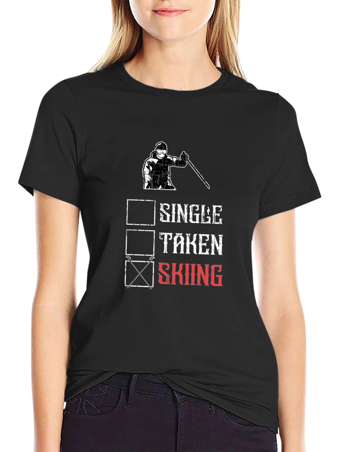Skiing T-Shirt - Single Taken Skiing