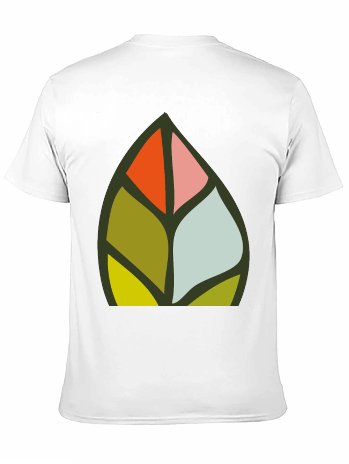 Abstract Leaf Design Black T-Shirt